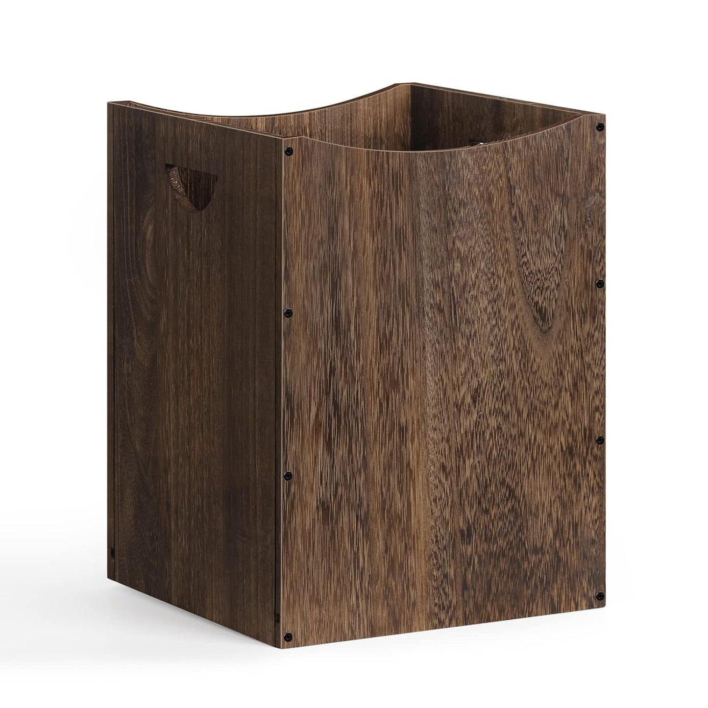 smusei Wood Trash Can 9.5 Gallon Waste Basket Bin Rustic Farmhouse Large Kitchen Garbage Can for