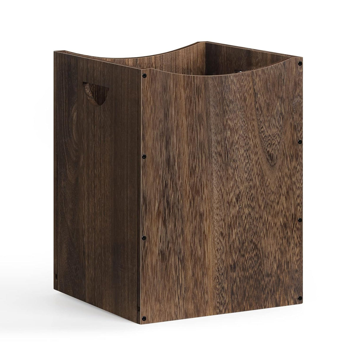 smusei Wood Trash Can 9.5 Gallon Waste Basket Bin Rustic Farmhouse Large Kitchen Garbage Can for
