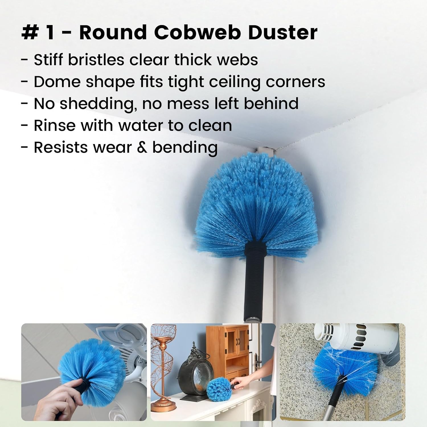 Ceiling Fan Duster Kit – 5-in-1 Bendable & Dual-Sided Heads – Washable Dusters for High Ceiling