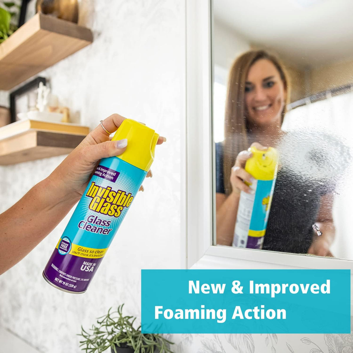 Invisible Glass 91160-6PK Premium Glass And Window Cleaner Aerosol Can Leaves Glass Streak Free And