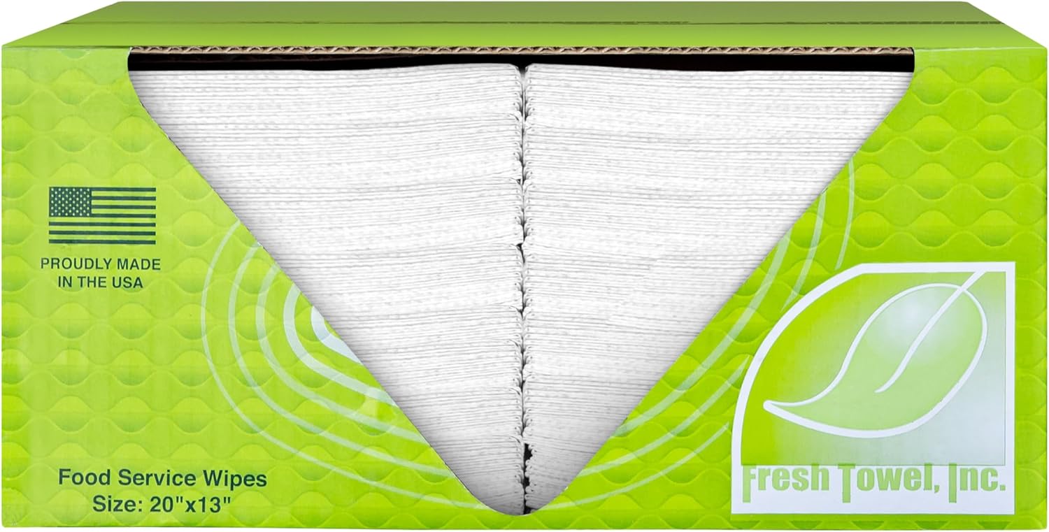Fresh Towel Foodservice Reusable Paper Towels - 1/4 Fold, 13 x 20 inches - (1 Case of 150) All
