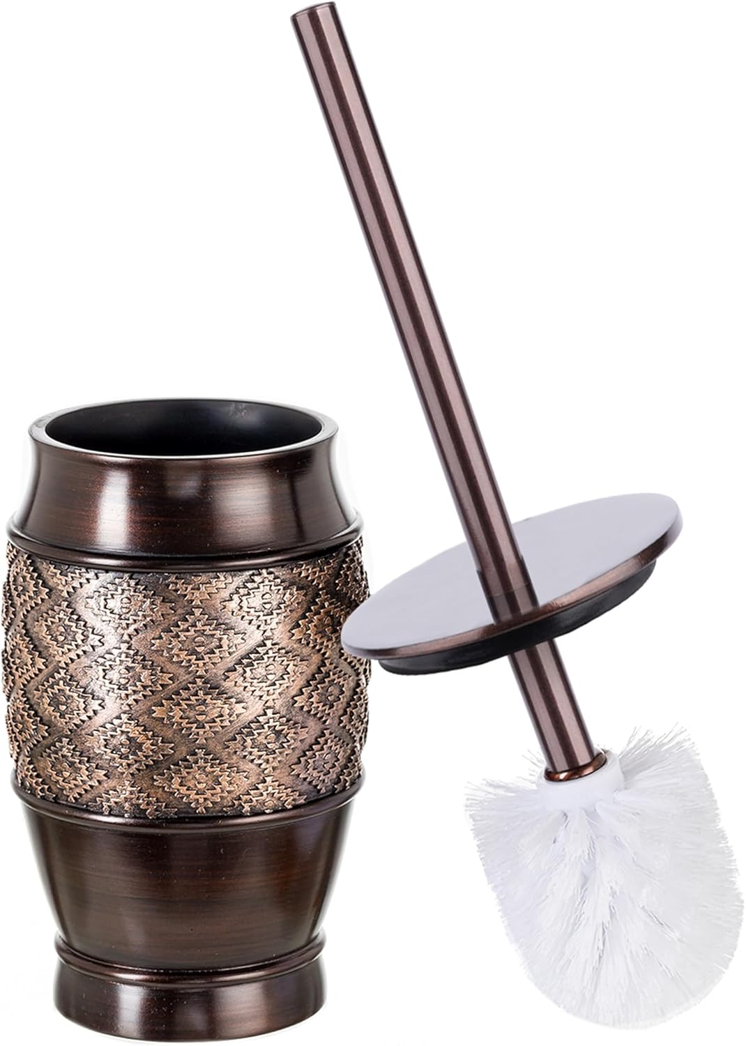 Creative Scents Dublin Brown Toilet Brush Set - Toilet Bowl Cleaner Brush and Holder - Decorative