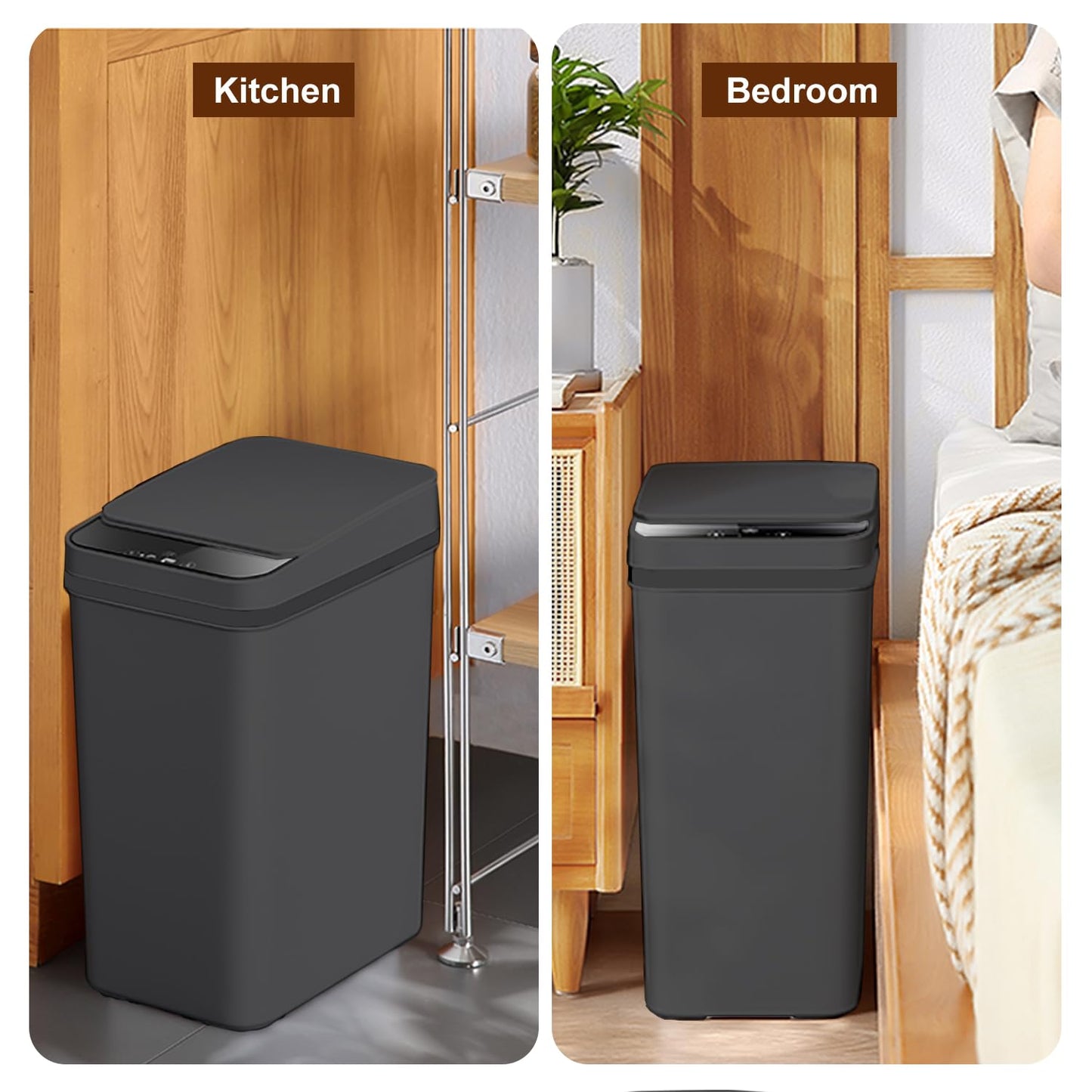 Yatmung 4 Gallons Bathroom Trash Can Automatic Touchless - 15.5 Liters Smart Trash Can Motion