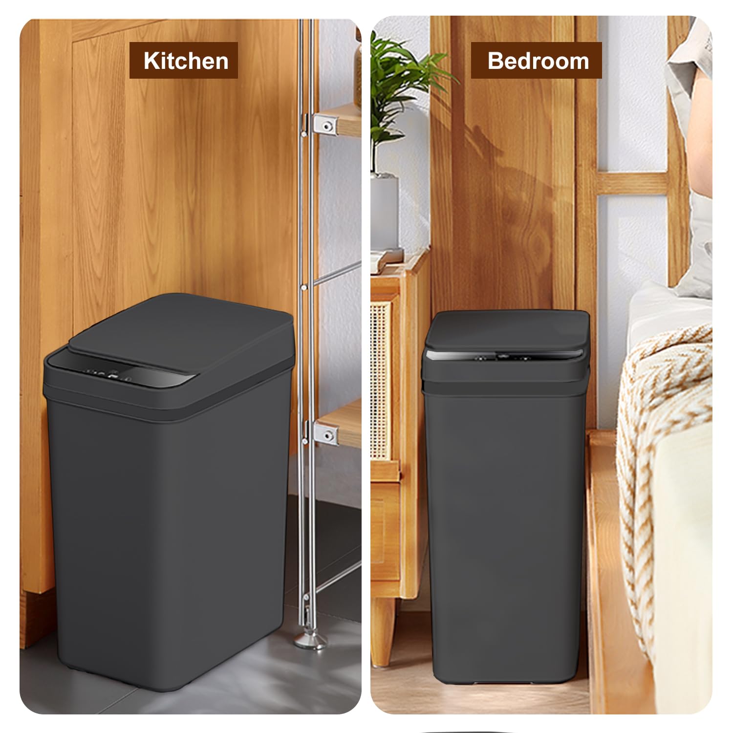 Yatmung 4 Gallons Bathroom Trash Can Automatic Touchless - 15.5 Liters Smart Trash Can Motion