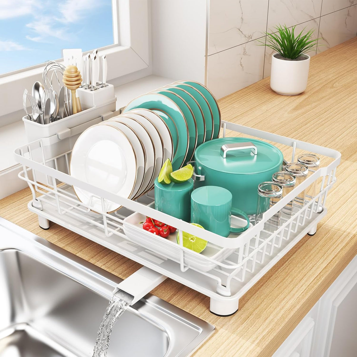 Dish Drying Rack - Space Saving Dish Rack - Dish Racks for Kitchen Counter with