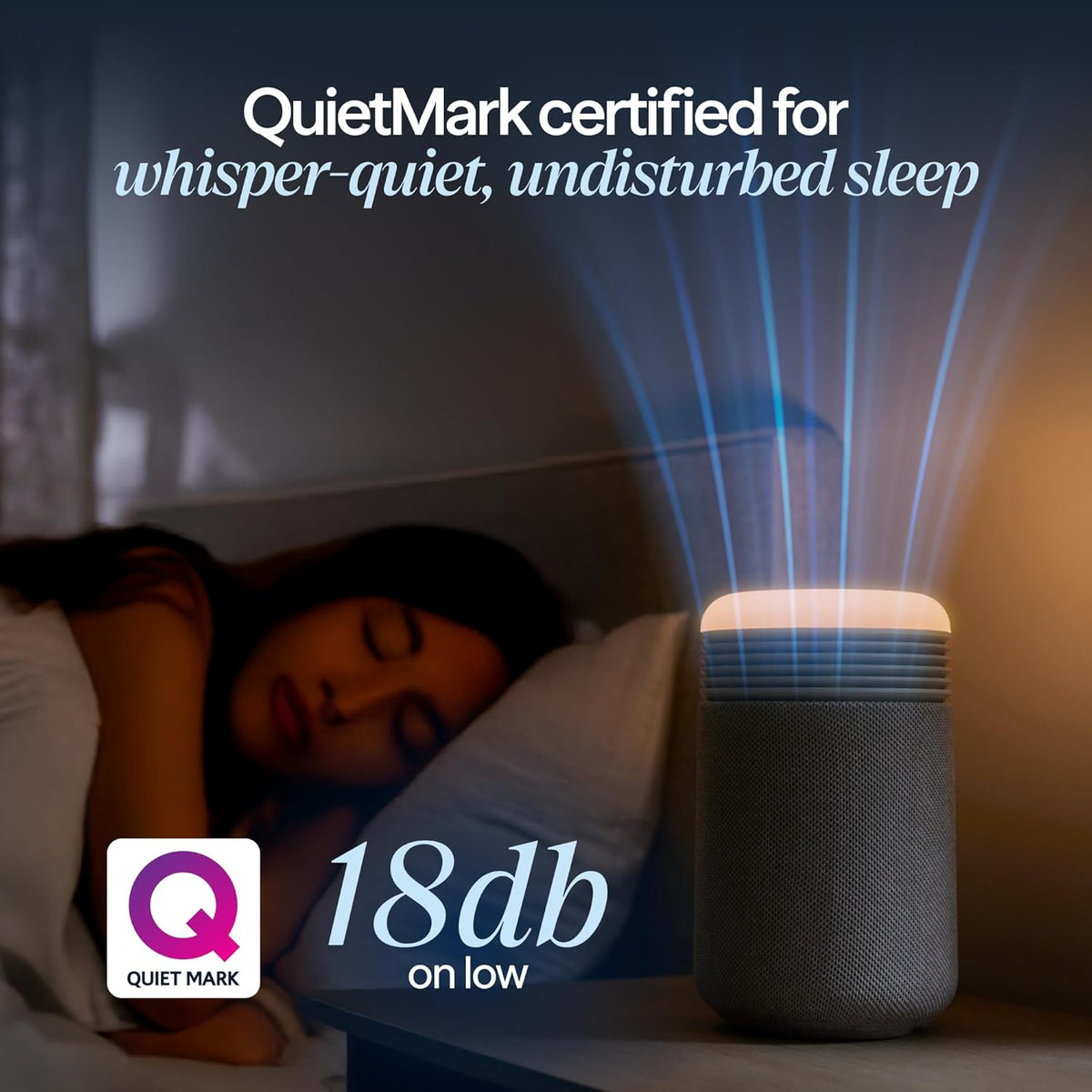 BLUEAIR Purifier for Bedroom - Mini Restful - Sunrise Clock with HEPASilent Filtration and Wake Up