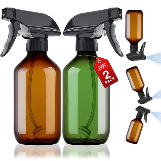 2 Packs Plastic Spray Bottles 360° Water Spray Bottle for Cleaning - 10 oz/300 ml Upside Down Spray