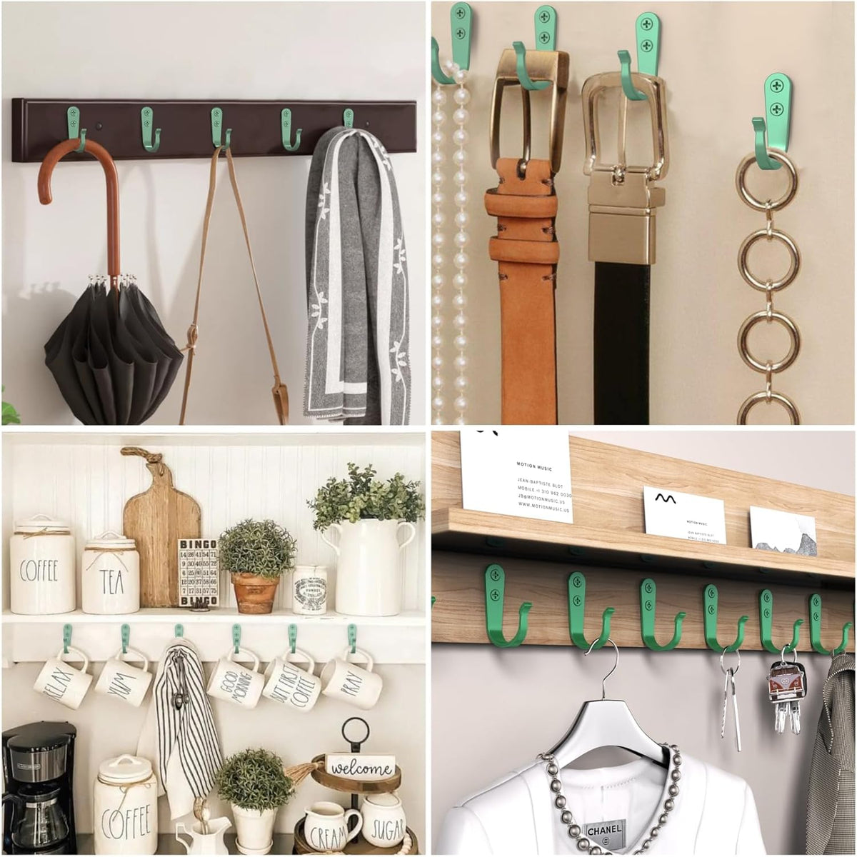 20PCS Heavy Duty Metal Wall Hooks, Coat Hooks for Hanging - with 40 Screws for Coats Towels