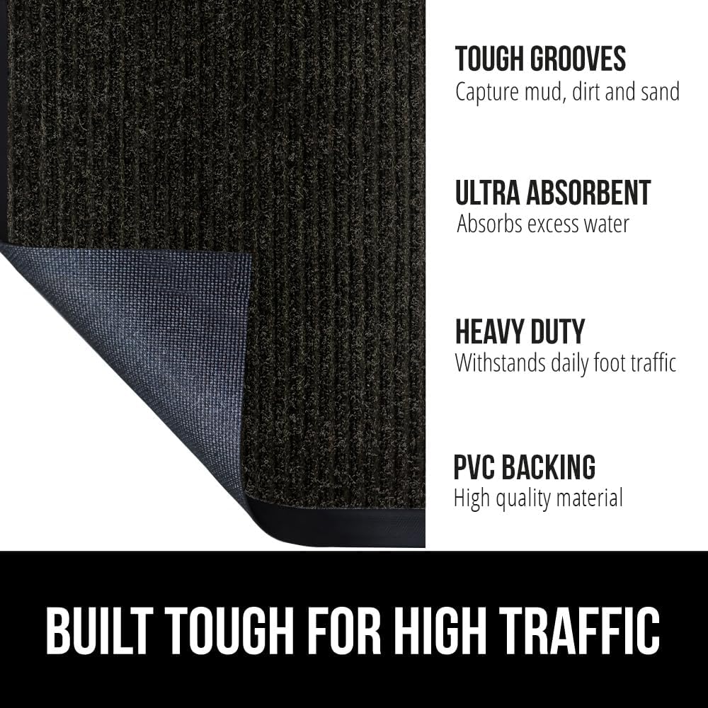 GORILLA GRIP Traffic Guard Door Mat, 72x48, Heavy Duty Welcome Mats, Commercial Office Space