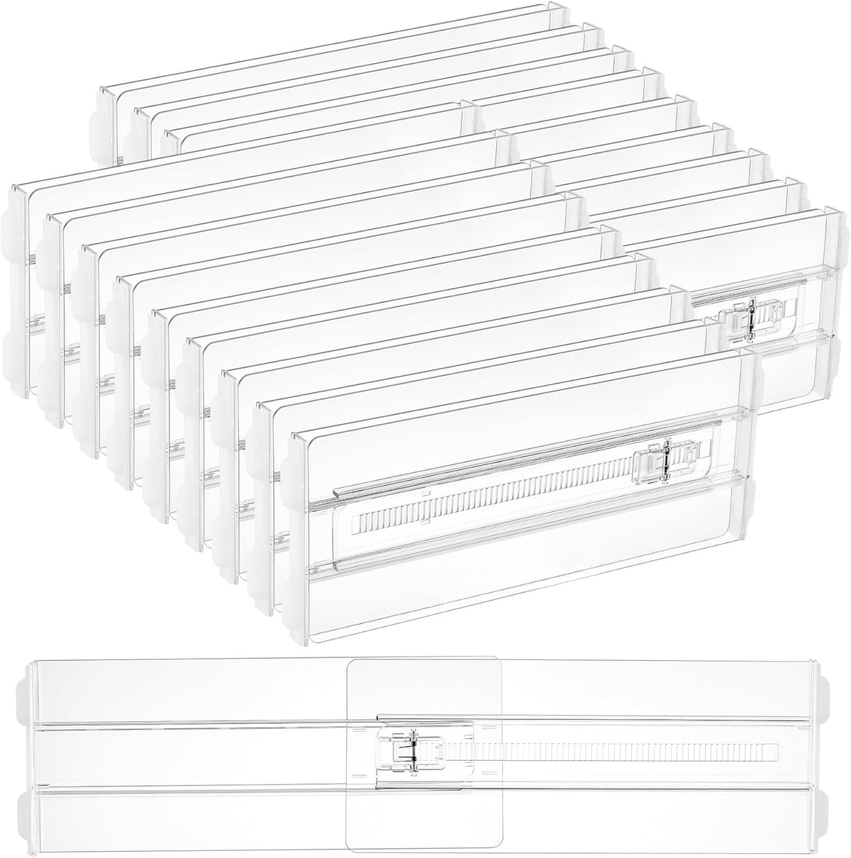 Vtopmart 18 Pack Drawer Dividers for Clothes, 4" High 10.2"-16.6" Adjustable Expandable Dresser