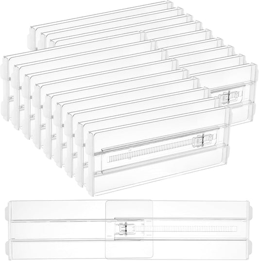 Vtopmart 18 Pack Drawer Dividers for Clothes, 4" High 10.2"-16.6" Adjustable Expandable Dresser