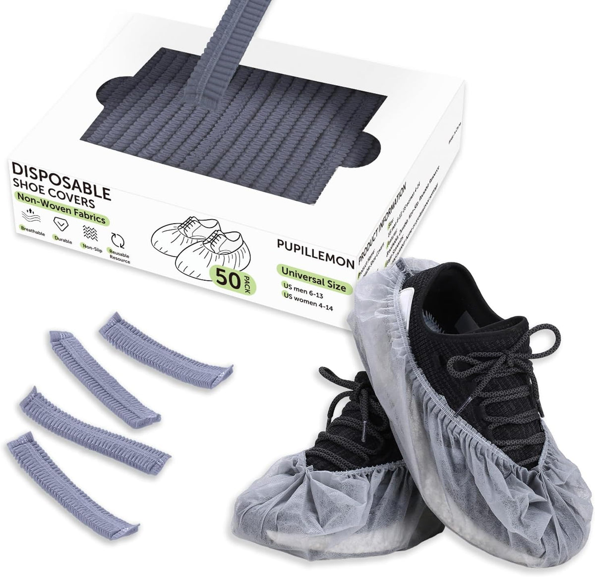 50Pcs(25 Pairs) Non-Woven Shoe Covers Disposable Non Slip for Indoors, Breathable | Durable | Boot
