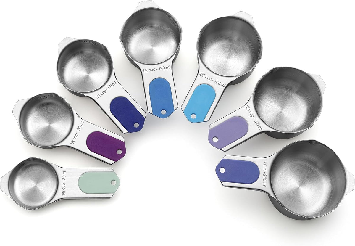 Spring Chef Magnetic Stainless Steel Measuring Cups, Patented, Kitchen Tools with Easy to Read