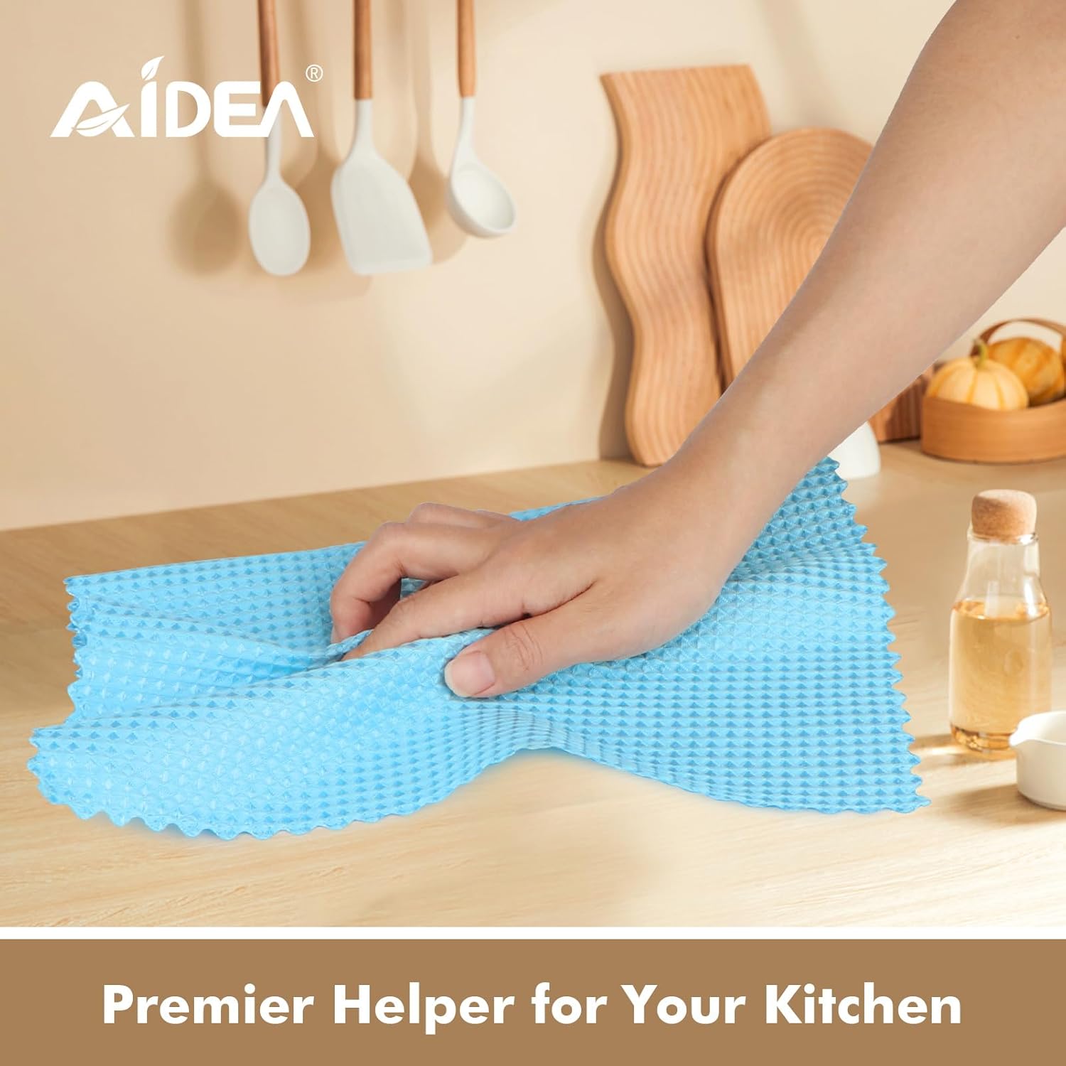 AIDEA Microfiber Glass Cleaning Cloth 12PK, Lint Free Cloth Polishing Cleaning Rags, Stainless