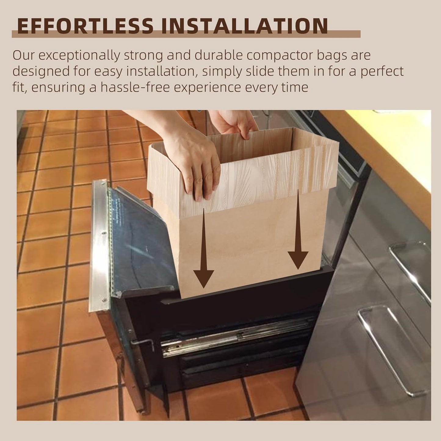 (20-Pack) Calvana Super Strong Compactor Bags, Heavy-Duty Kitchen Paper Trash Bags with Leak Proof