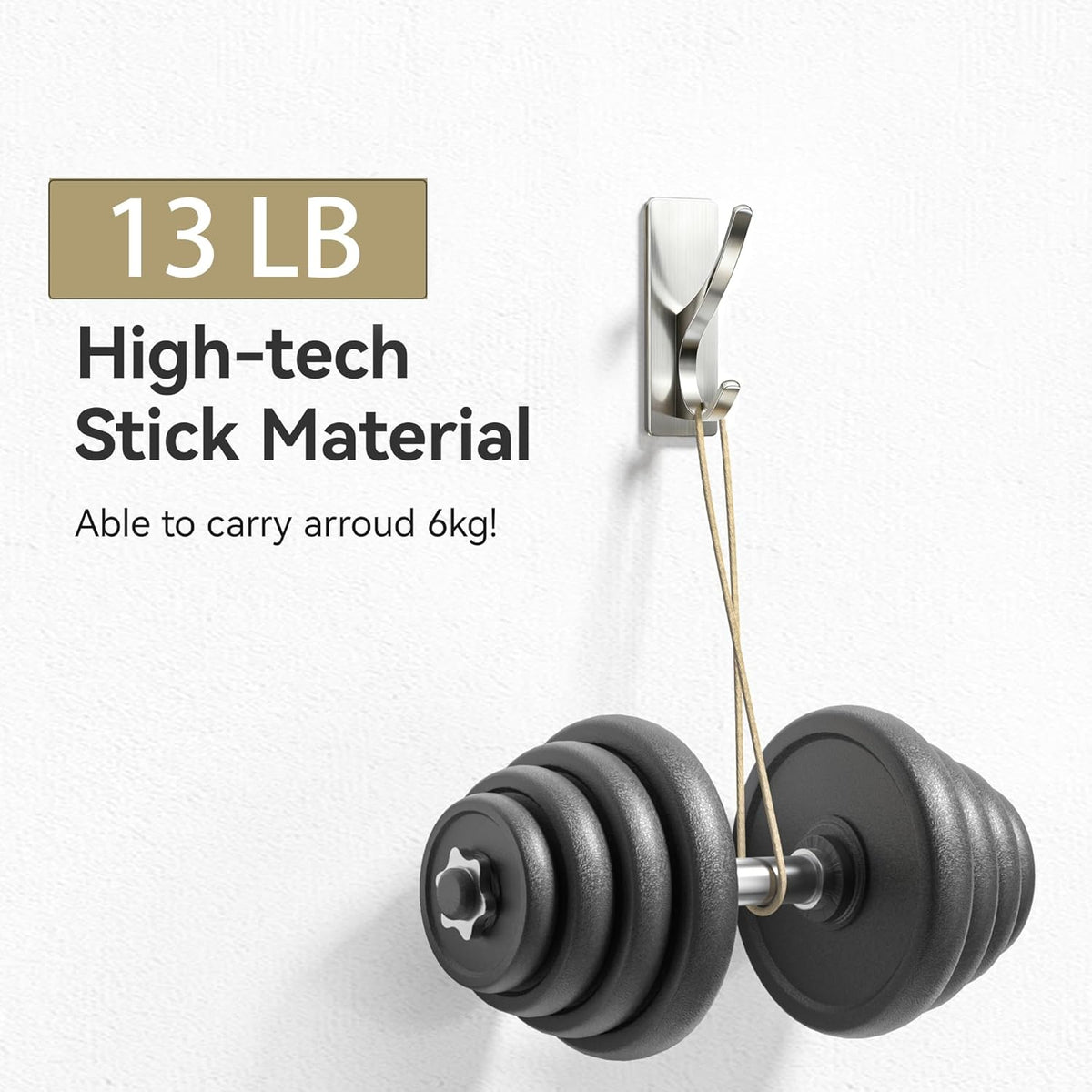 pickpiff Self Adhesive Coat Hooks for Hanging: Heavy Duty Stainless Wall Hook for Towel, Backpack