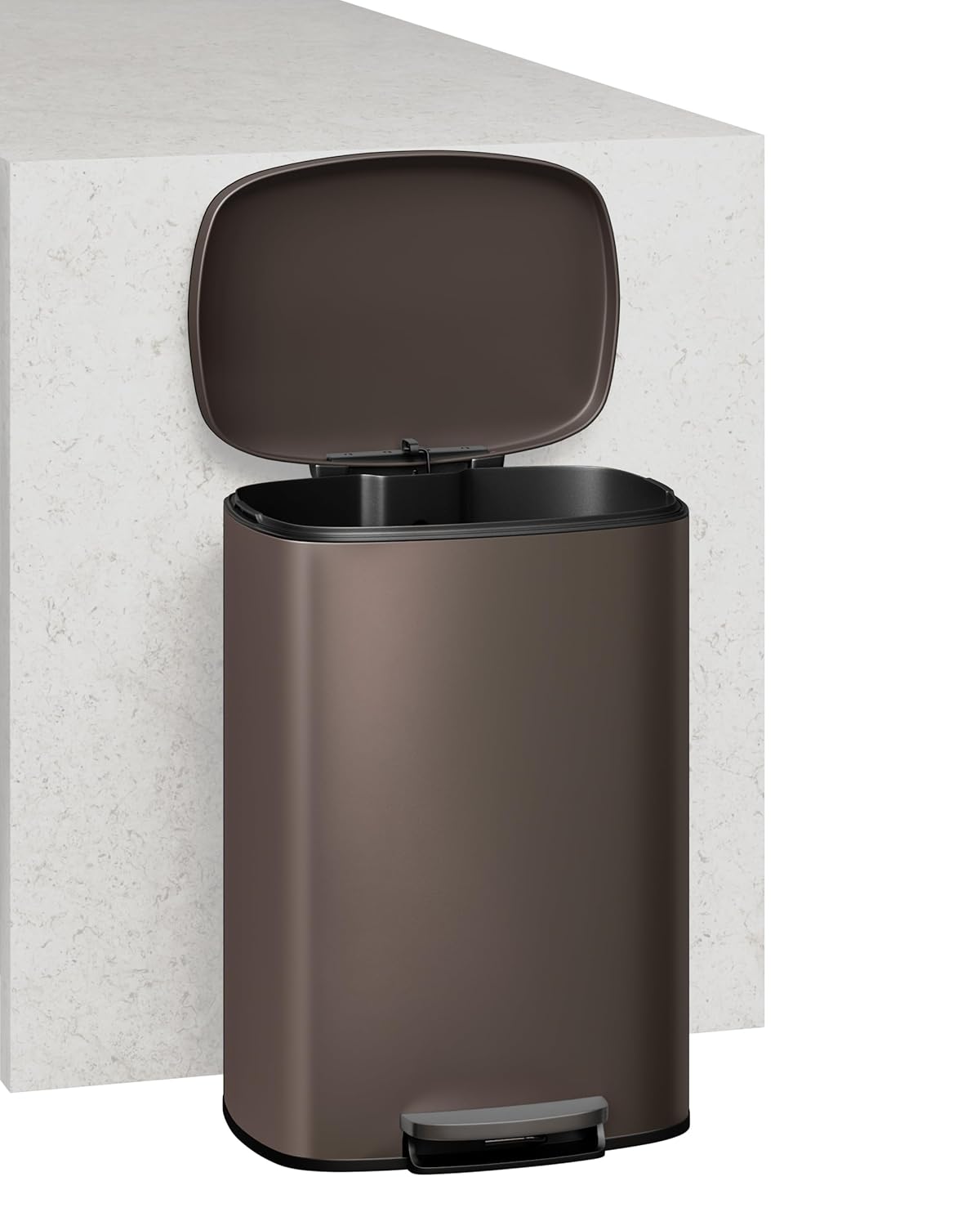 Garvee 13 Gal (50L) and 2.6 Gal (10L) Metal Trash Can Combo Set, Rustproof Garbage Can with Lid