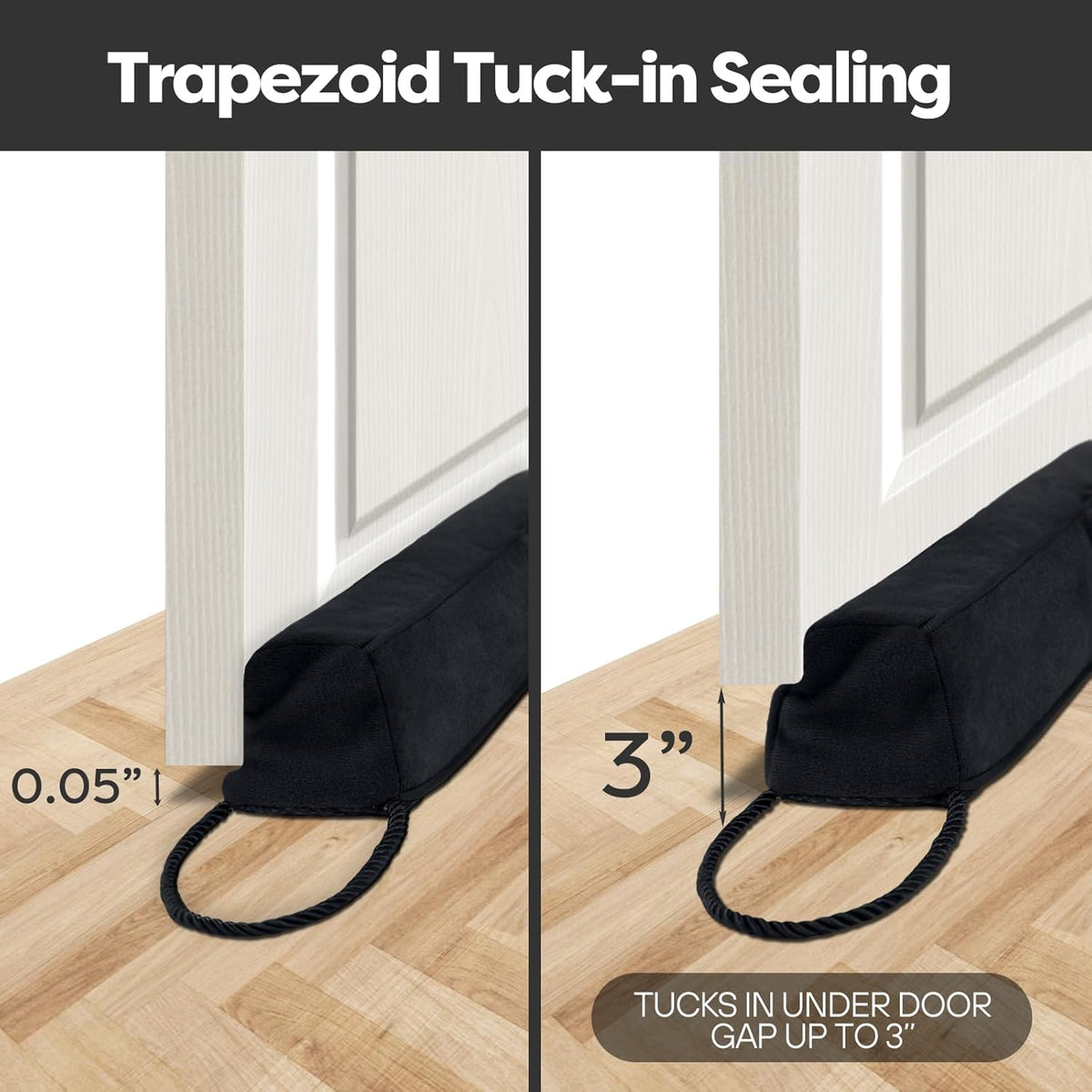 Comfyanno 38 Inch Weighted Door Draft Stopper for Front Door, Easy to Use Heavy Door Bottom Cold