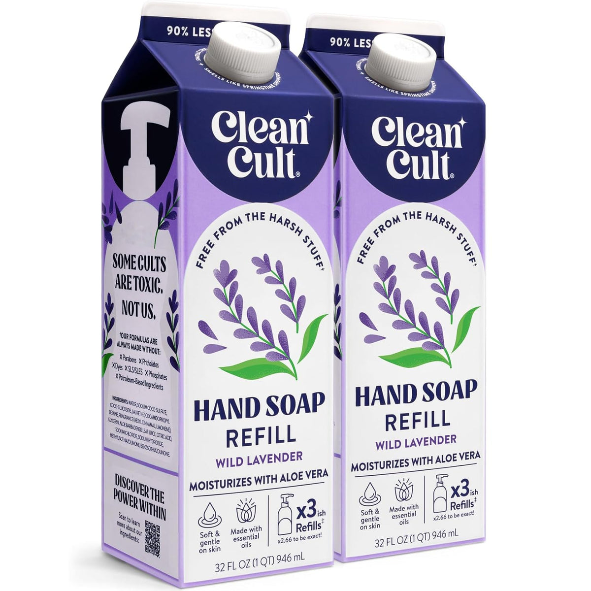 Cleancult Liquid Hand Soap Refills - Moisturizes Dry & Sensitive Skin - Made with Aloe Vera &