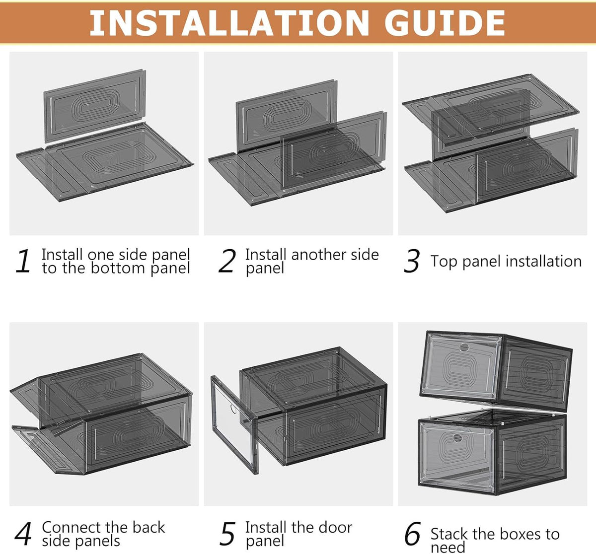 10 Pack Thicken Shoe Organizer Stackable,Upgraded Sturdy Shoe Storage Box with Magnetic Door,Shoe