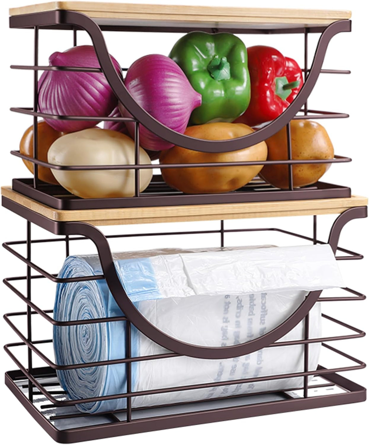 Extra Large Trash Bag Holder Under Sink Stackable Kitchen Storage 2 Pack, Pantry Organizers and
