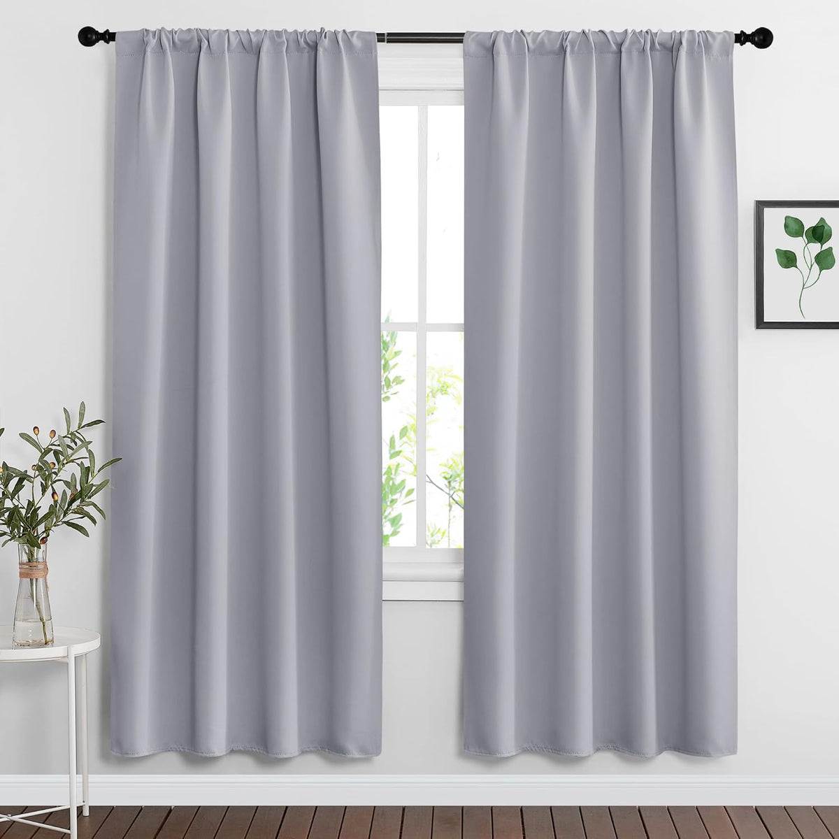 RYB HOME Curtains for Bedroom 72 inches Long, Blackout Thermal Insulating Window Treatment Drapes