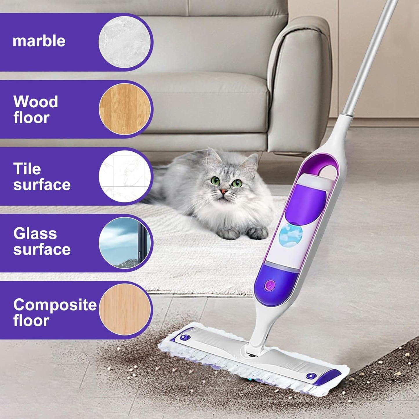 5X Cleaning Power Mop Pads Compatible with Swiffer PowerMop, Disposable Mopping Pad Refills for