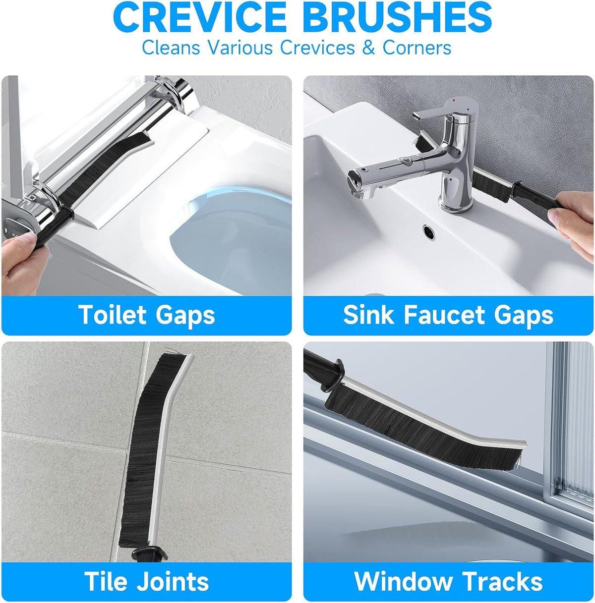 14Pcs Crevice Cleaning Brush Set, V Shape Grout Cleaner Brush for Deep Cleaning Gap, Hard Bristle
