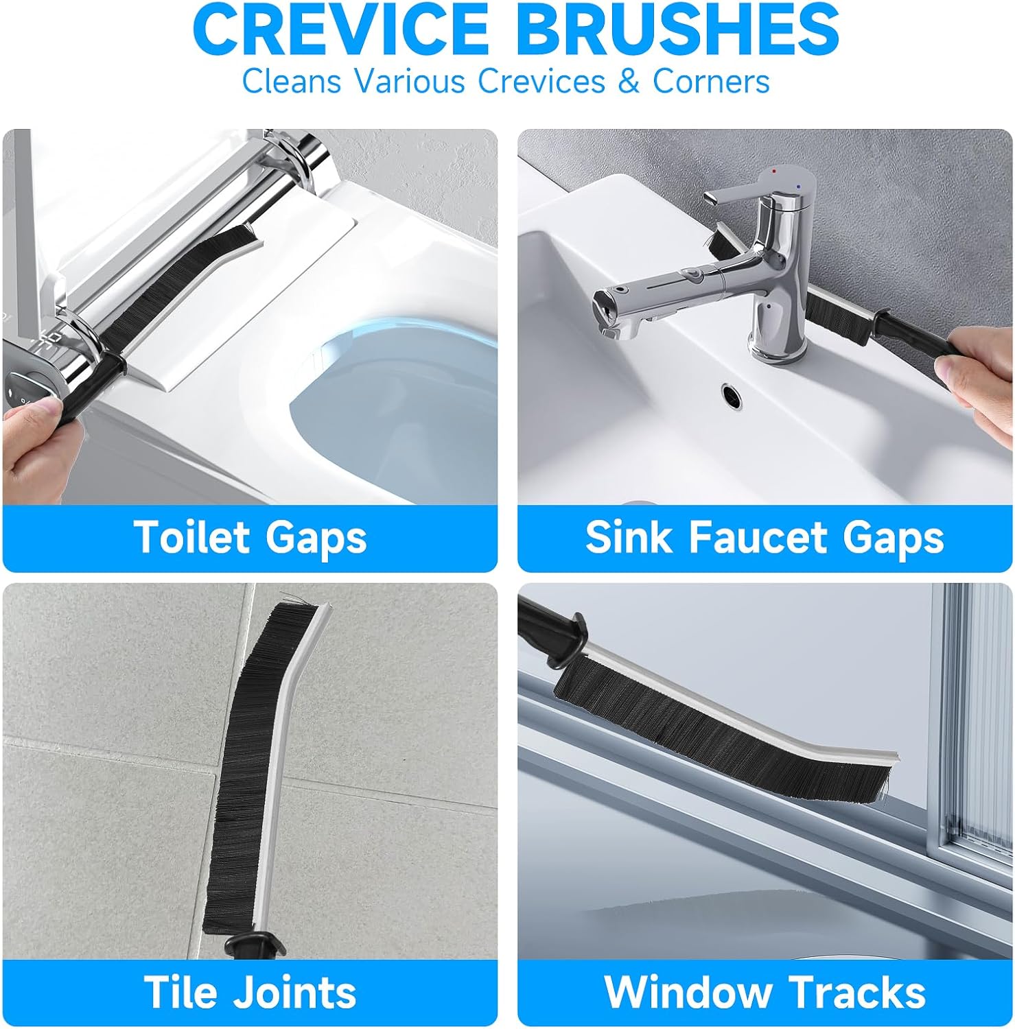 14Pcs Crevice Cleaning Brush Set, V Shape Grout Cleaner Brush for Deep Cleaning Gap, Hard Bristle
