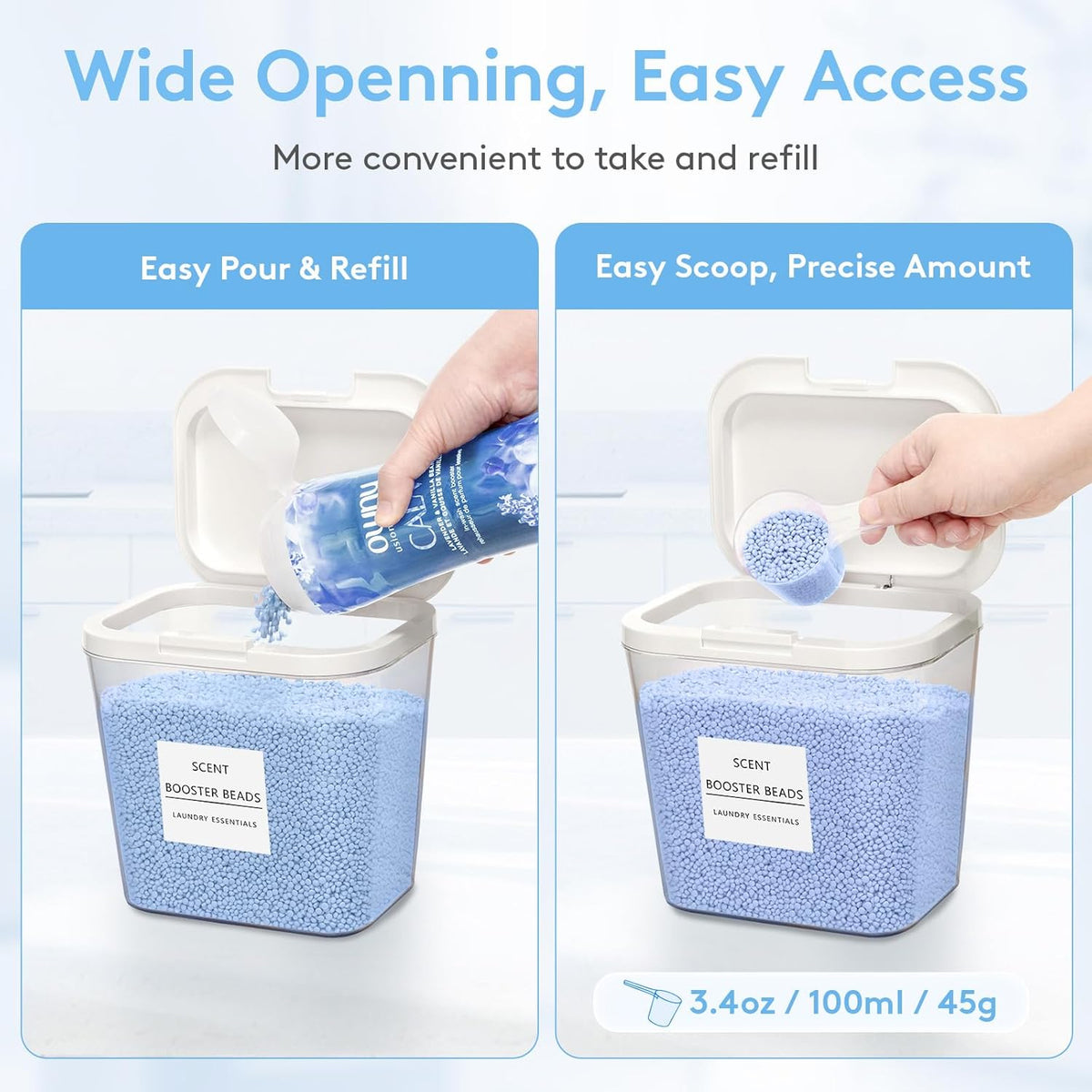 Lifewit 2+1 Laundry Pods Container & Dryer Sheet Holder, Large Powder Detergent Dispenser Storage