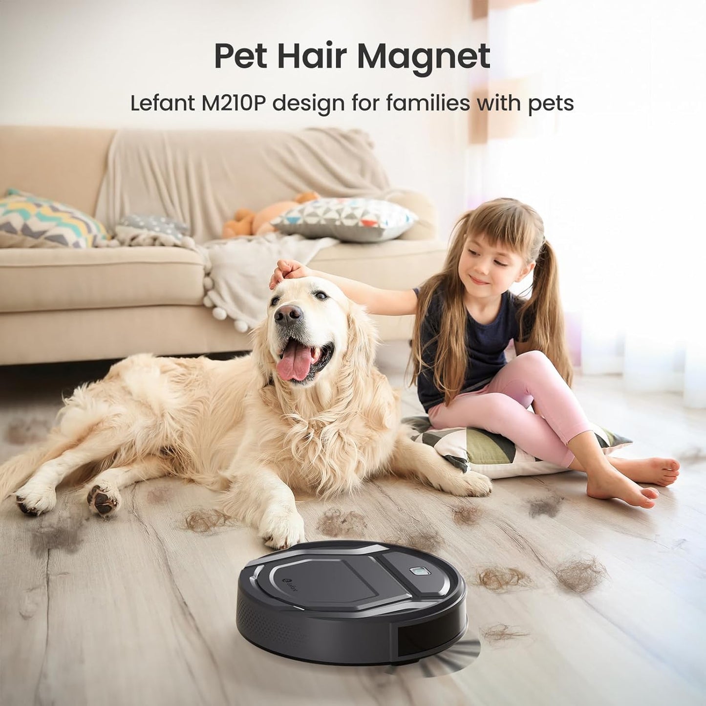 Lefant Robot Vacuum Cleaner M210 Pro,Slim,Quiet,2200Pa Suction,120 Min Self-Charging Robotic