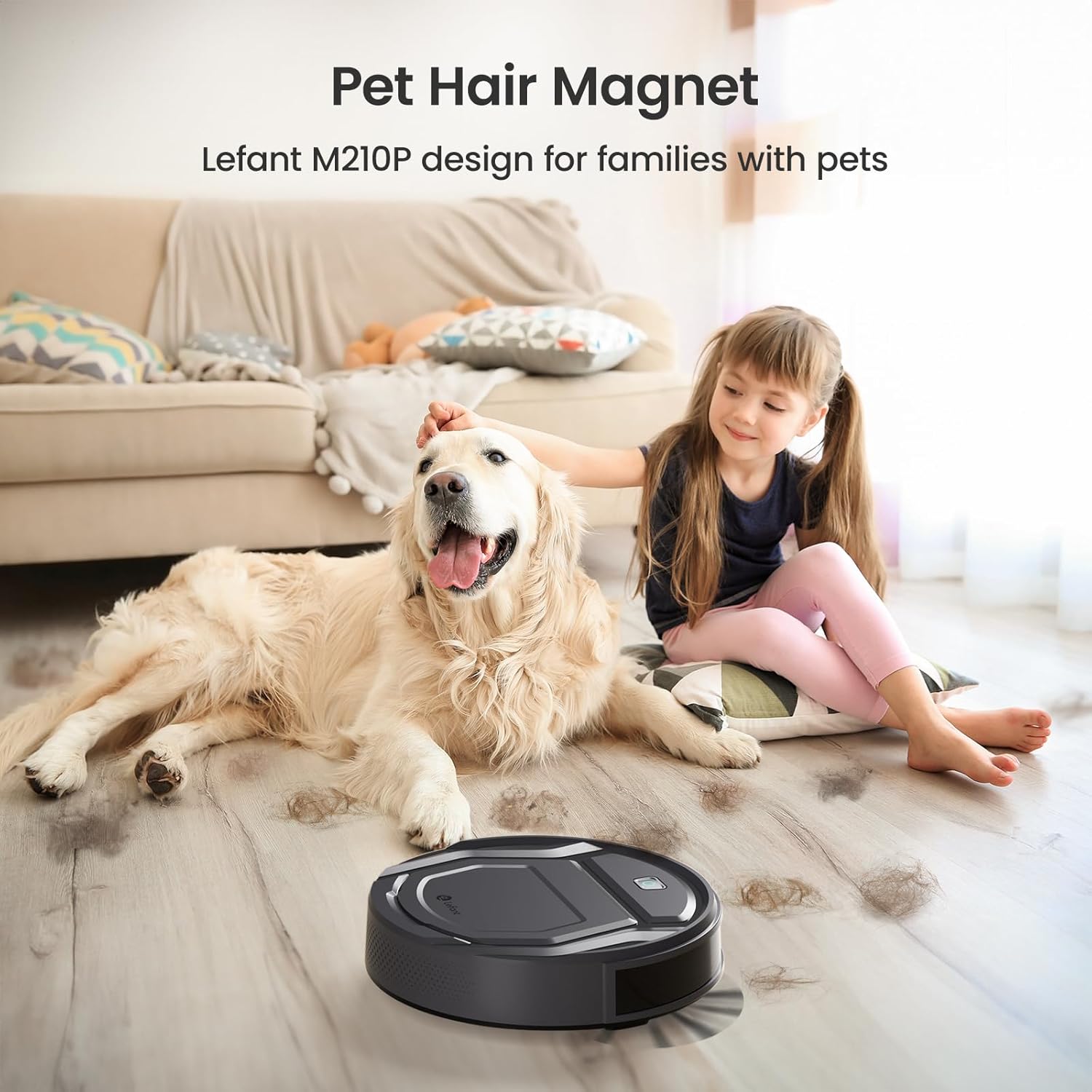 Lefant Robot Vacuum Cleaner M210 Pro,Slim,Quiet,2200Pa Suction,120 Min Self-Charging Robotic