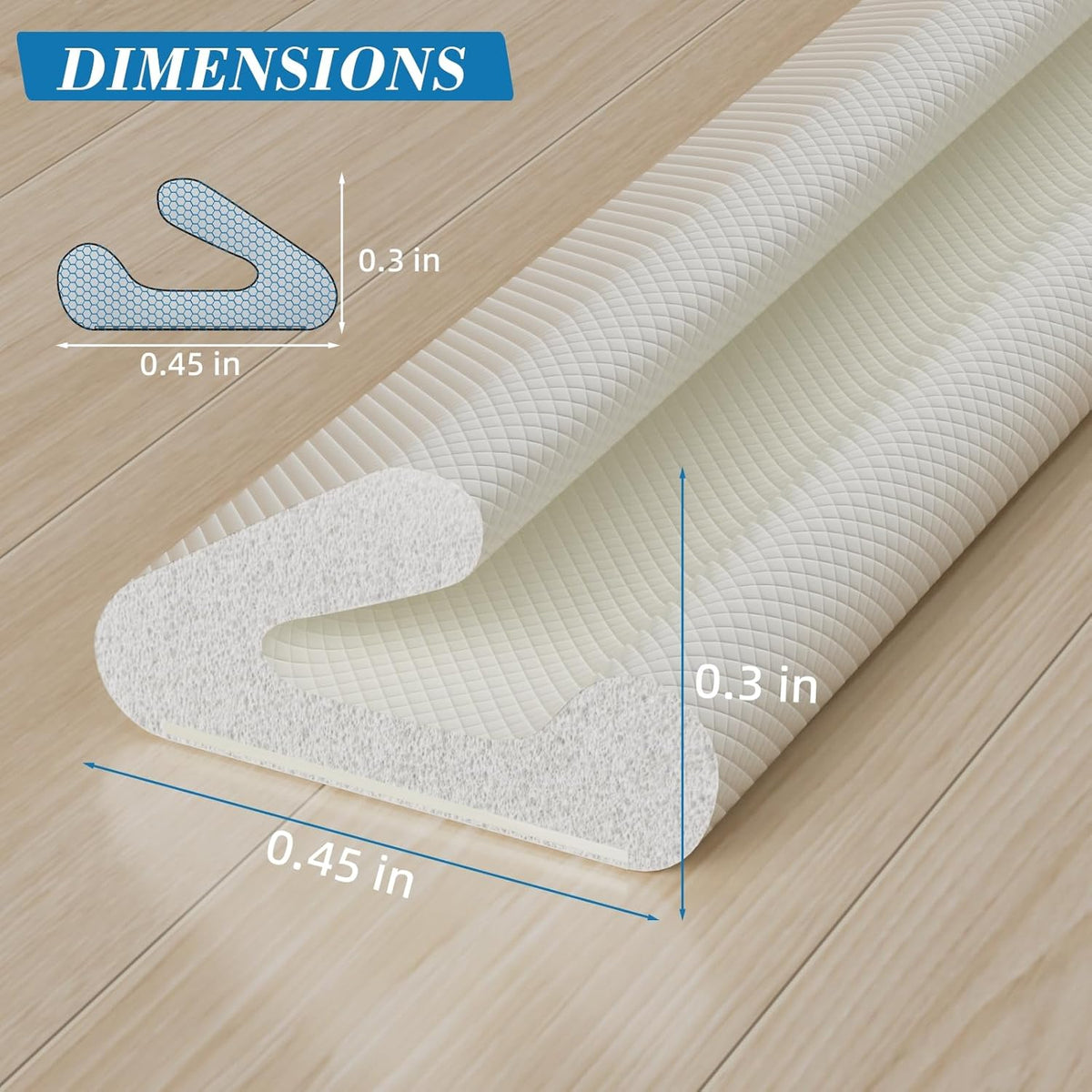 V-Shaped Weather Stripping Door Seal, 52.5FT Draft Stopper for Doors/Windows, Gaps, Dustproof