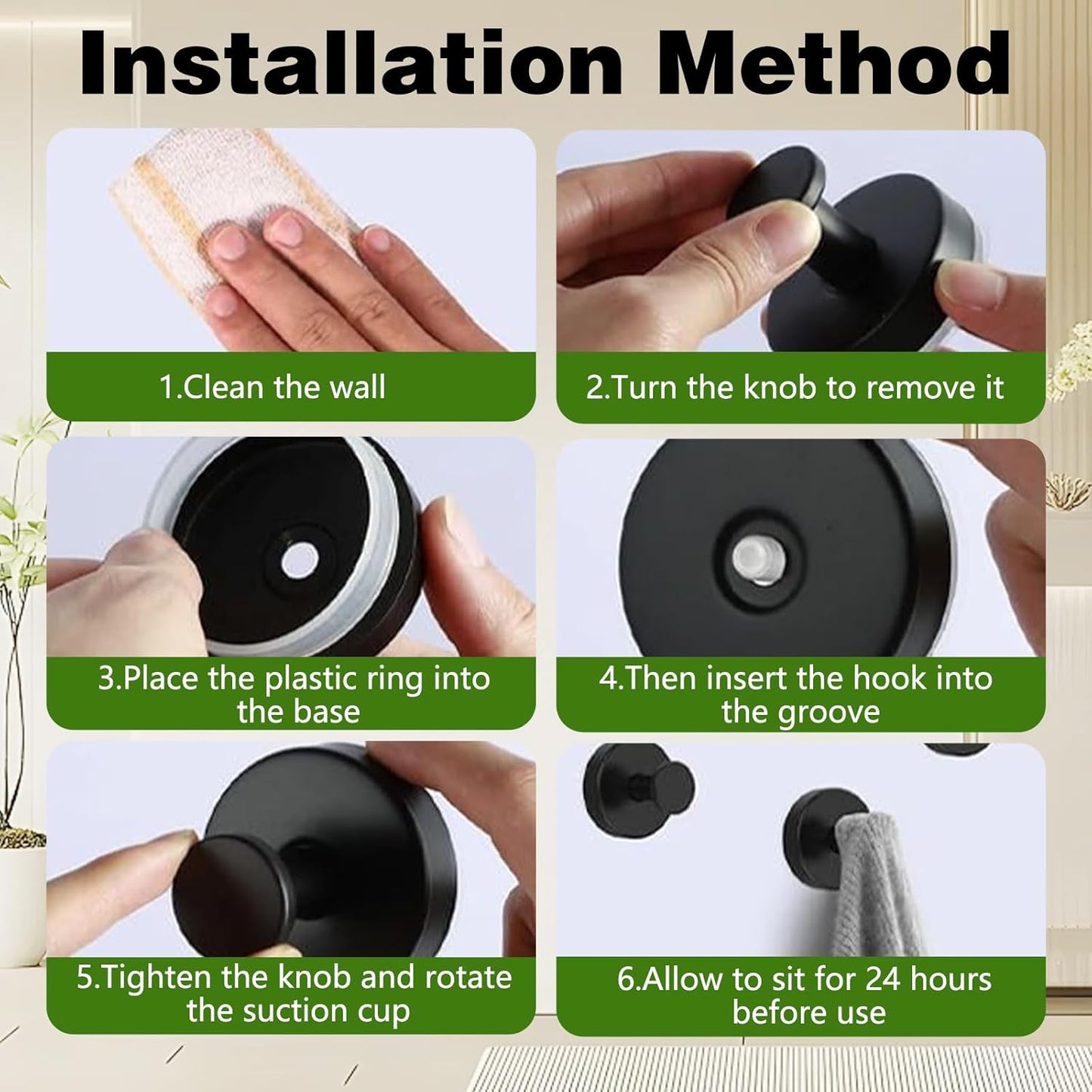 Suction Cup Hooks for Wreaths on Glass, No-Drill Suction Cup Hooks, Wreath Hangers for Front Doors