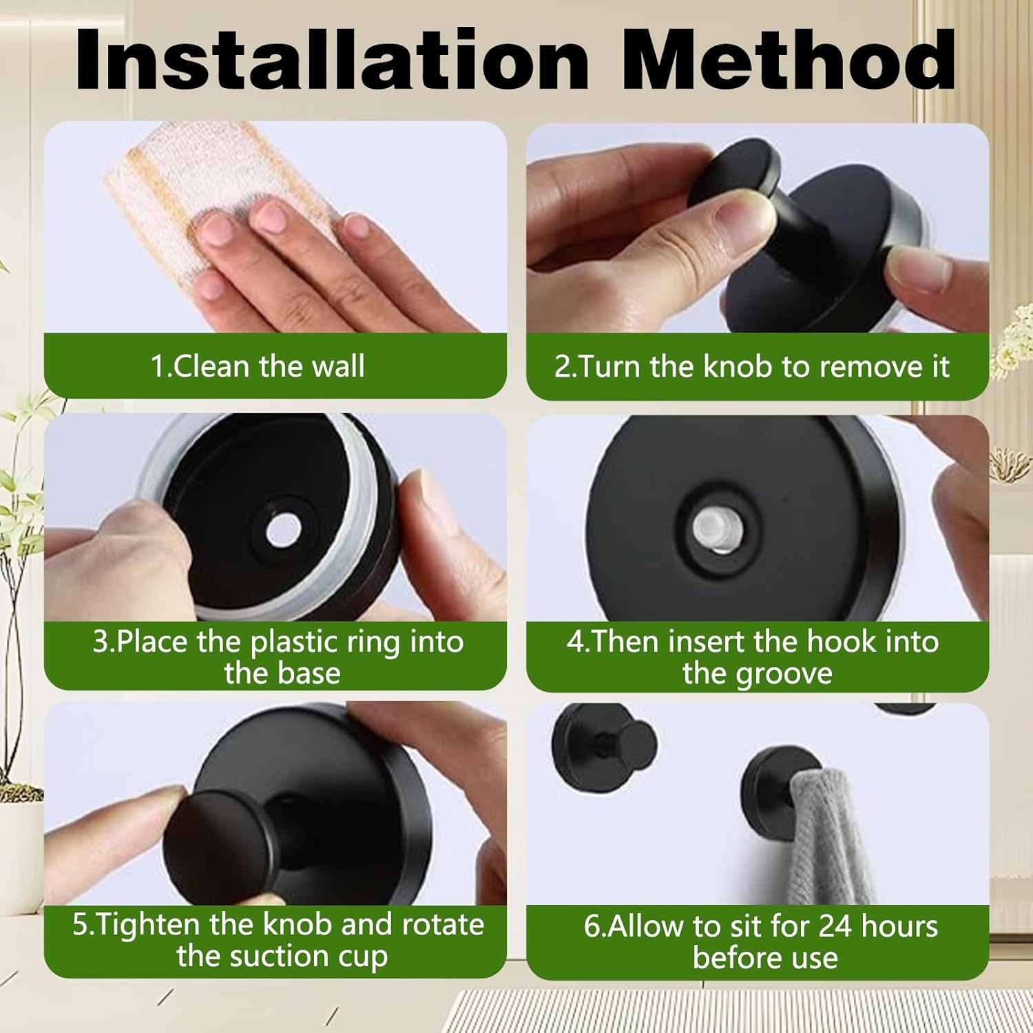 Suction Cup Hooks for Wreaths on Glass, No-Drill Suction Cup Hooks, Wreath Hangers for Front Doors