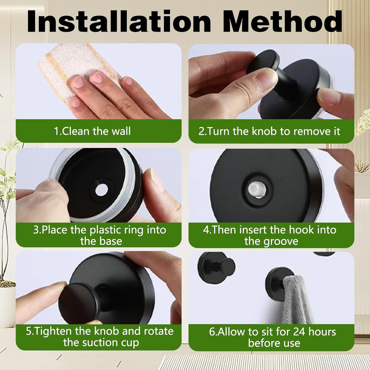 Suction Cup Hooks for Wreaths on Glass, No-Drill Suction Cup Hooks, Wreath Hangers for Front Doors