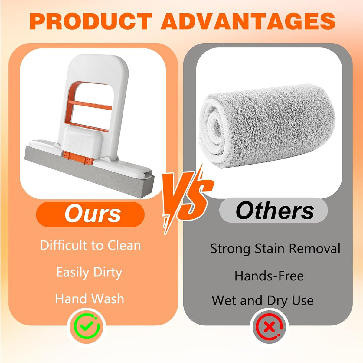Mini Foldable Desktop Mop – Portable Sponge Mop for Small Spaces, Hand Mop for Bathroom, Kitchen