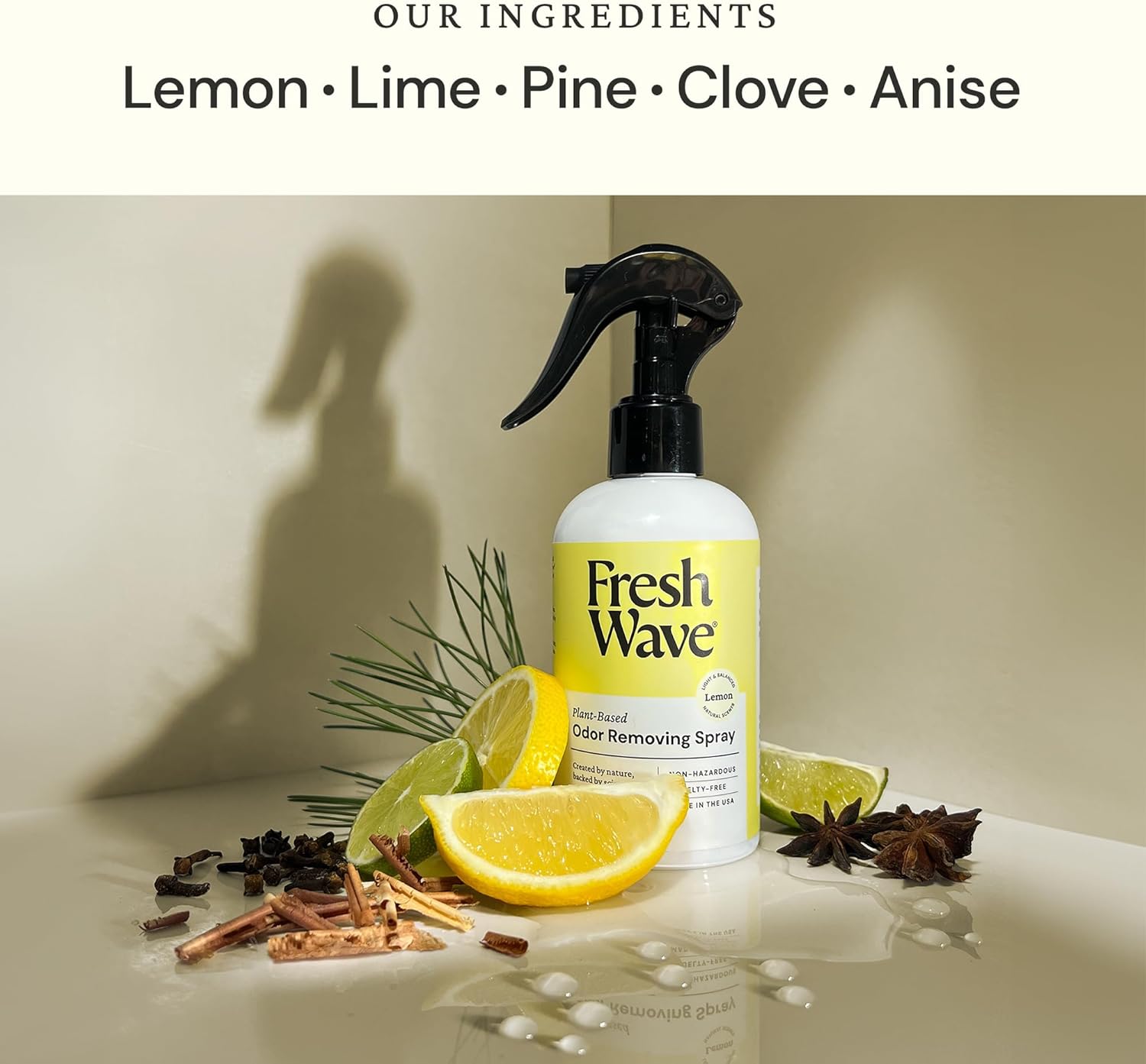 Fresh Wave Lemon Scent Odor Removing Spray, 8 fl. oz. | Pack of 2 | Odor Absorber for Home