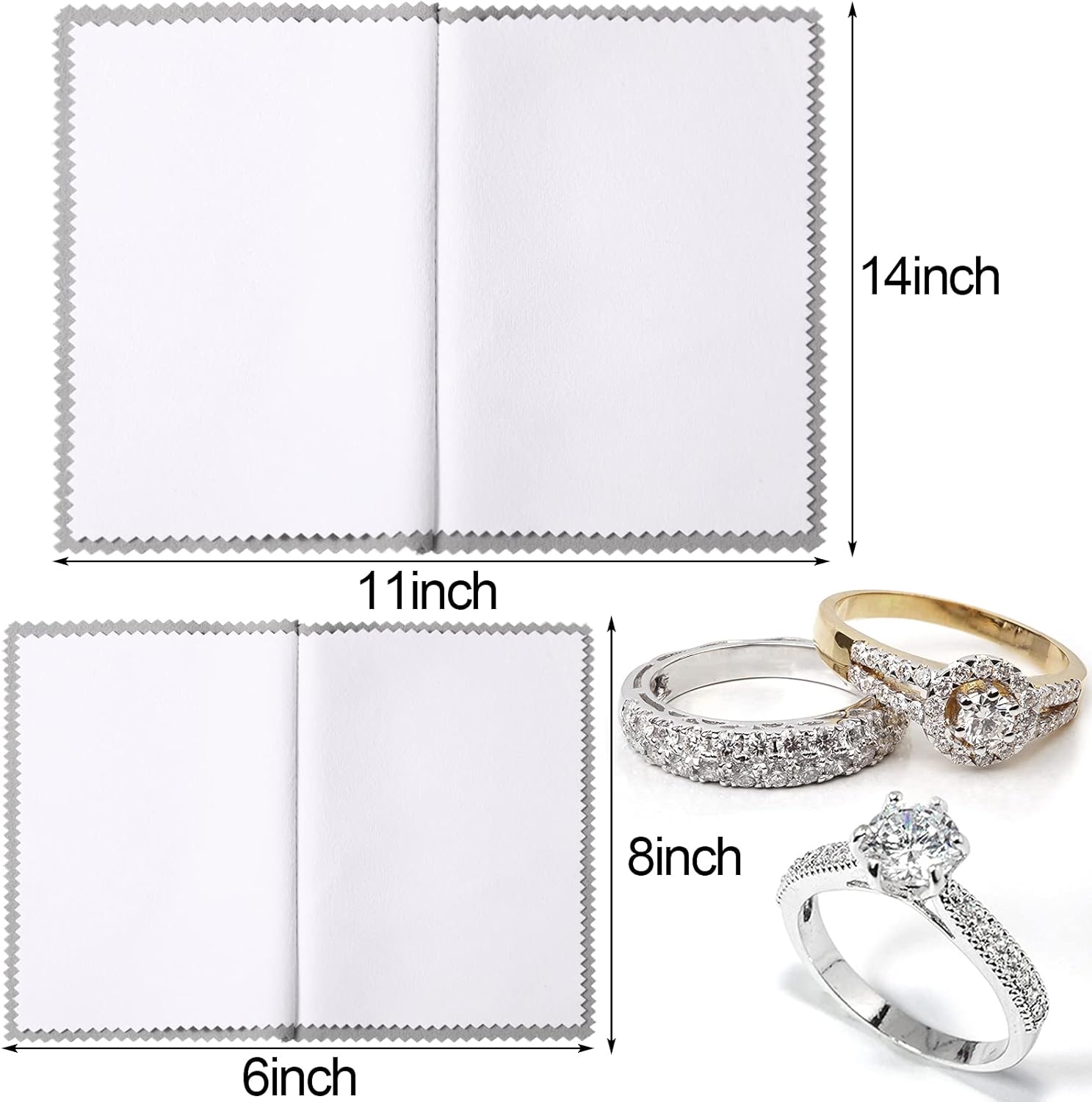8 Pieces Large Jewelry Polishing Cloth Set Cleaning Cloths Silver Polishing Cleaning for Gold