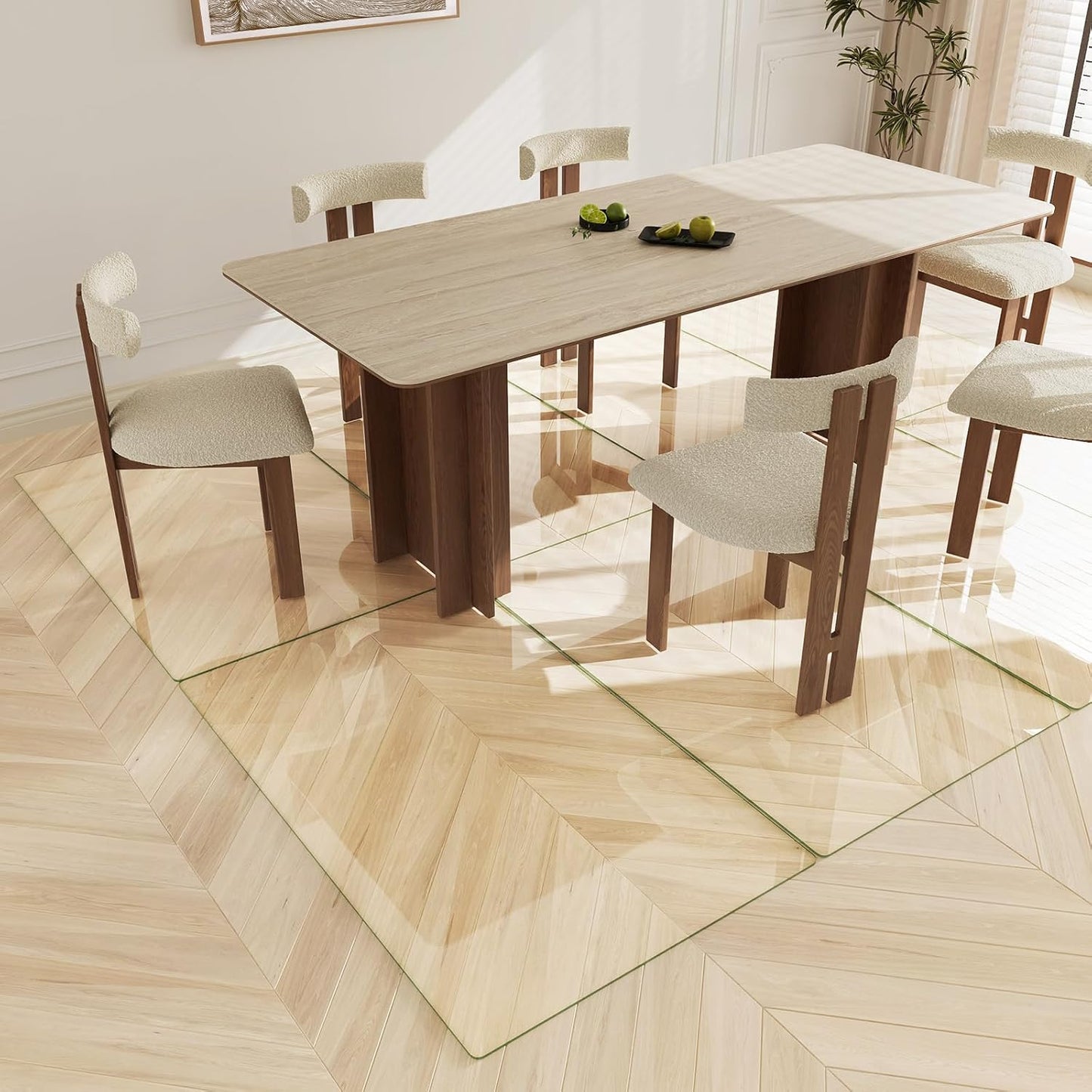 Koonmi Tempered Glass Chair Mat 30"x48" - Premium Office Chair Mat for Hardwood Floors & Low-Pile