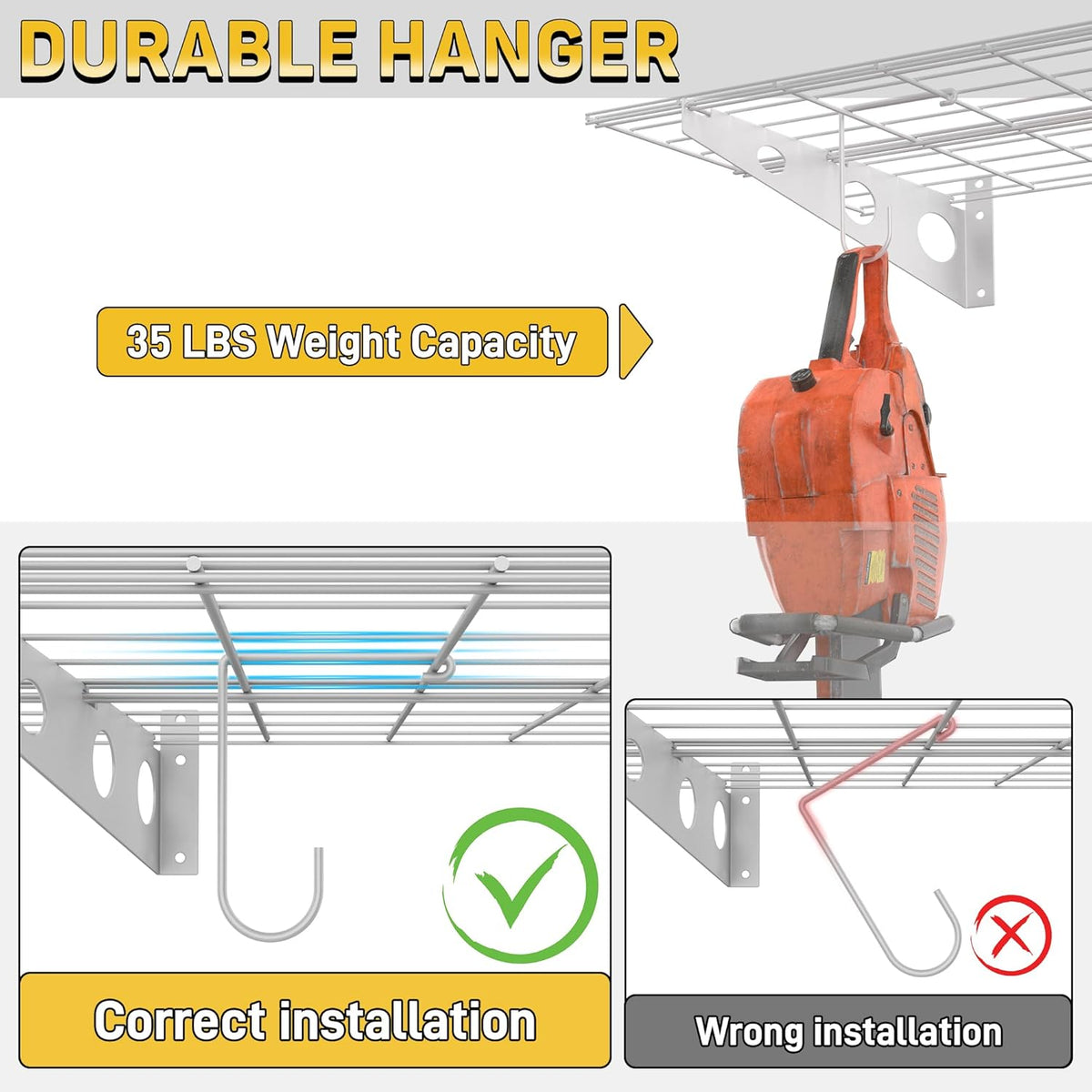 Ultrawall Garage Wall Shelves, 2 x 4 ft Wall Mounted Storage Shelves, Heavy Duty Wall Shelving with