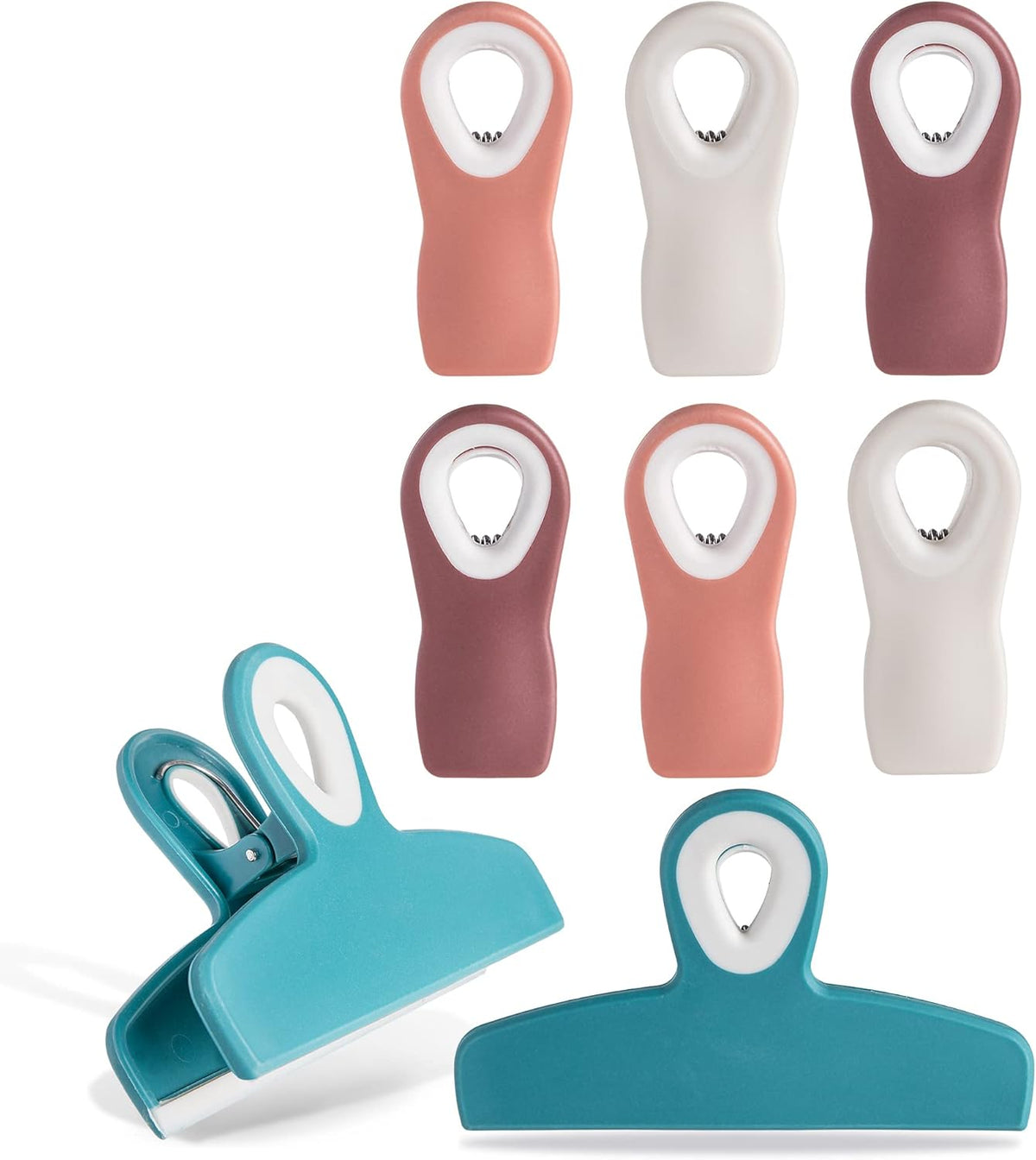 COOK WITH COLOR Bag Clips - Heavy Duty Chip Clip and Refrigerator Magnet Clips for Food Storage