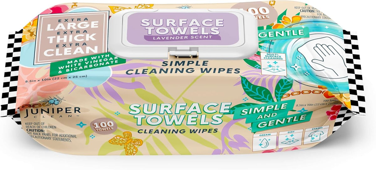 Single Surface Cleaning Wipes Bleach Free, Thick & Large Dispose, All-Purpose Cleaner for Bathroom