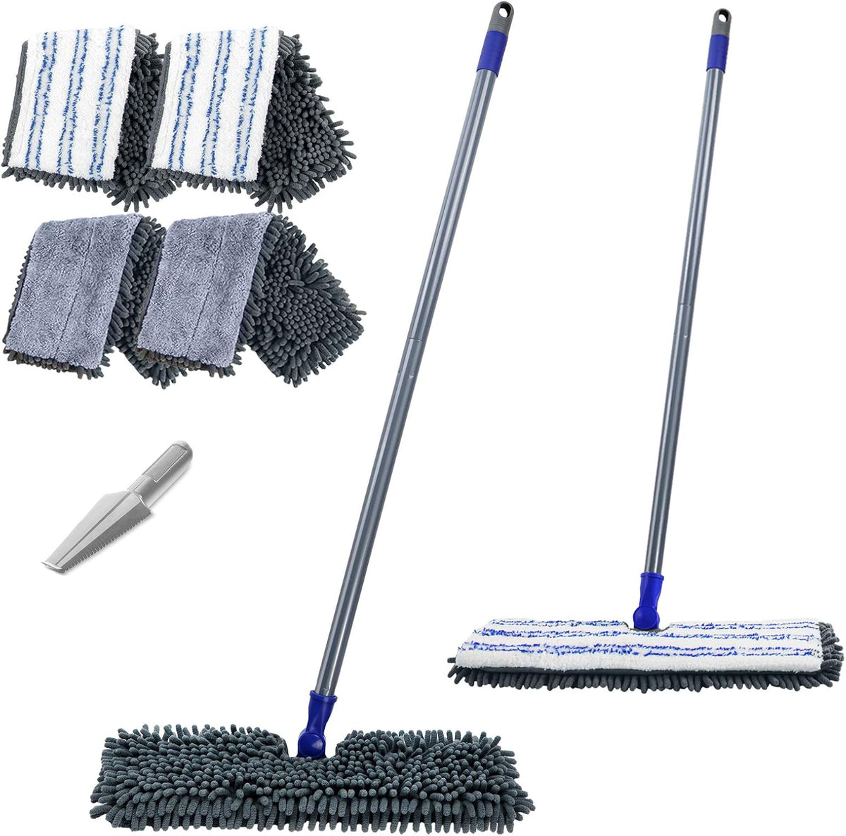 Microfiber Flip Mop,Masthome Flat Mop with Stainless Steel Handle,Mops for Floor Cleaning and 4