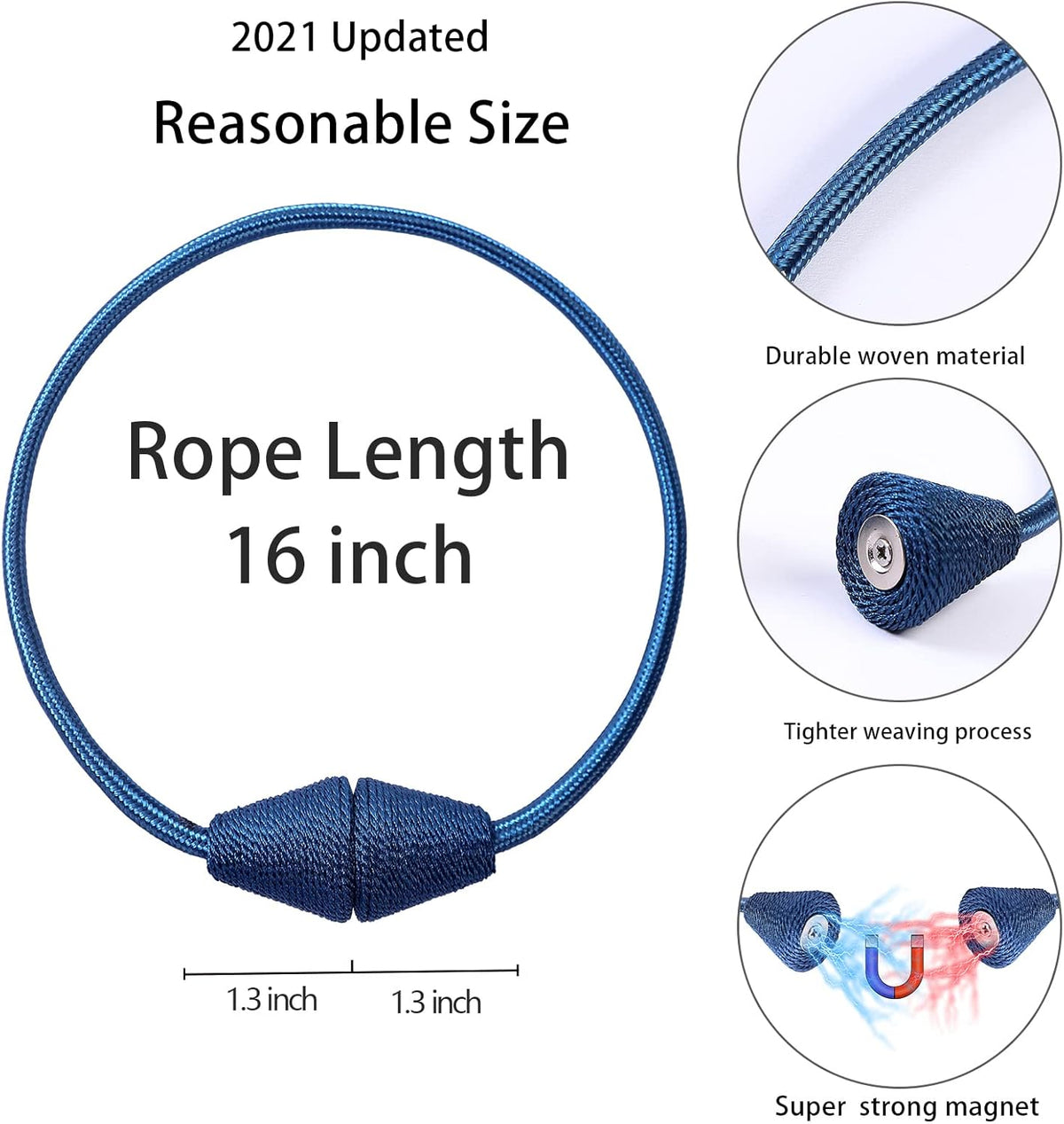 2 PCS Magnetic Curtain Tiebacks, European Style Convenient Drape Tie Backs Holdbacks for Thin or