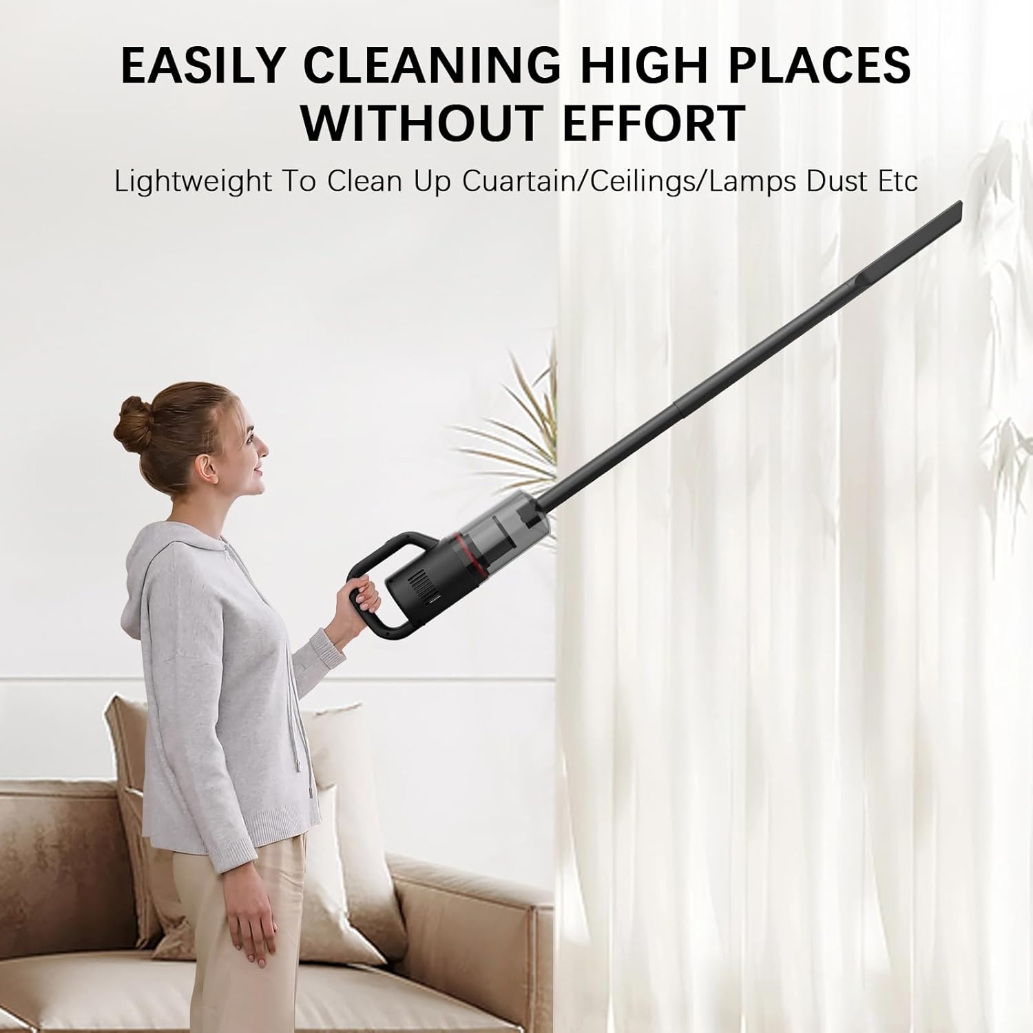 Cordless Vacuum Cleaner Lightweight Hand-held Stick Vacuum Small Vacuum for Hard Floor Car Pet Hair