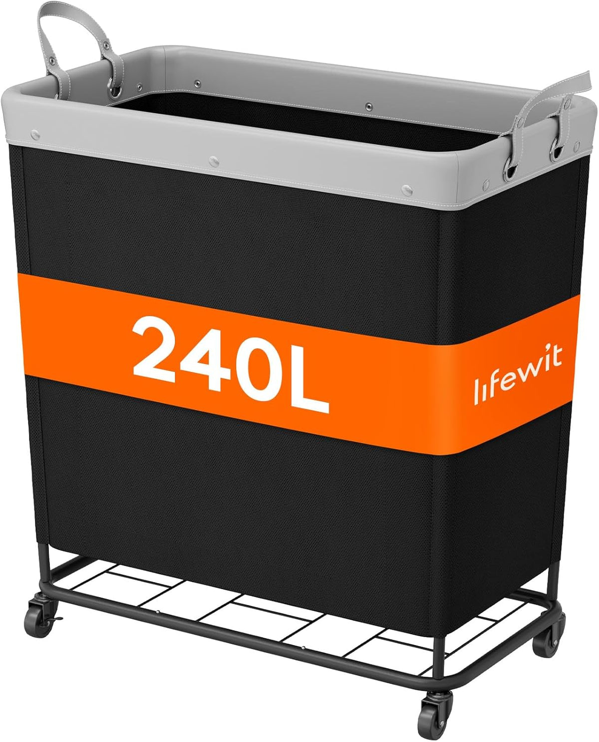 Lifewit 240L Laundry Basket with Wheels, Large Heavy Duty Commercial Rolling Laundry Hamper with