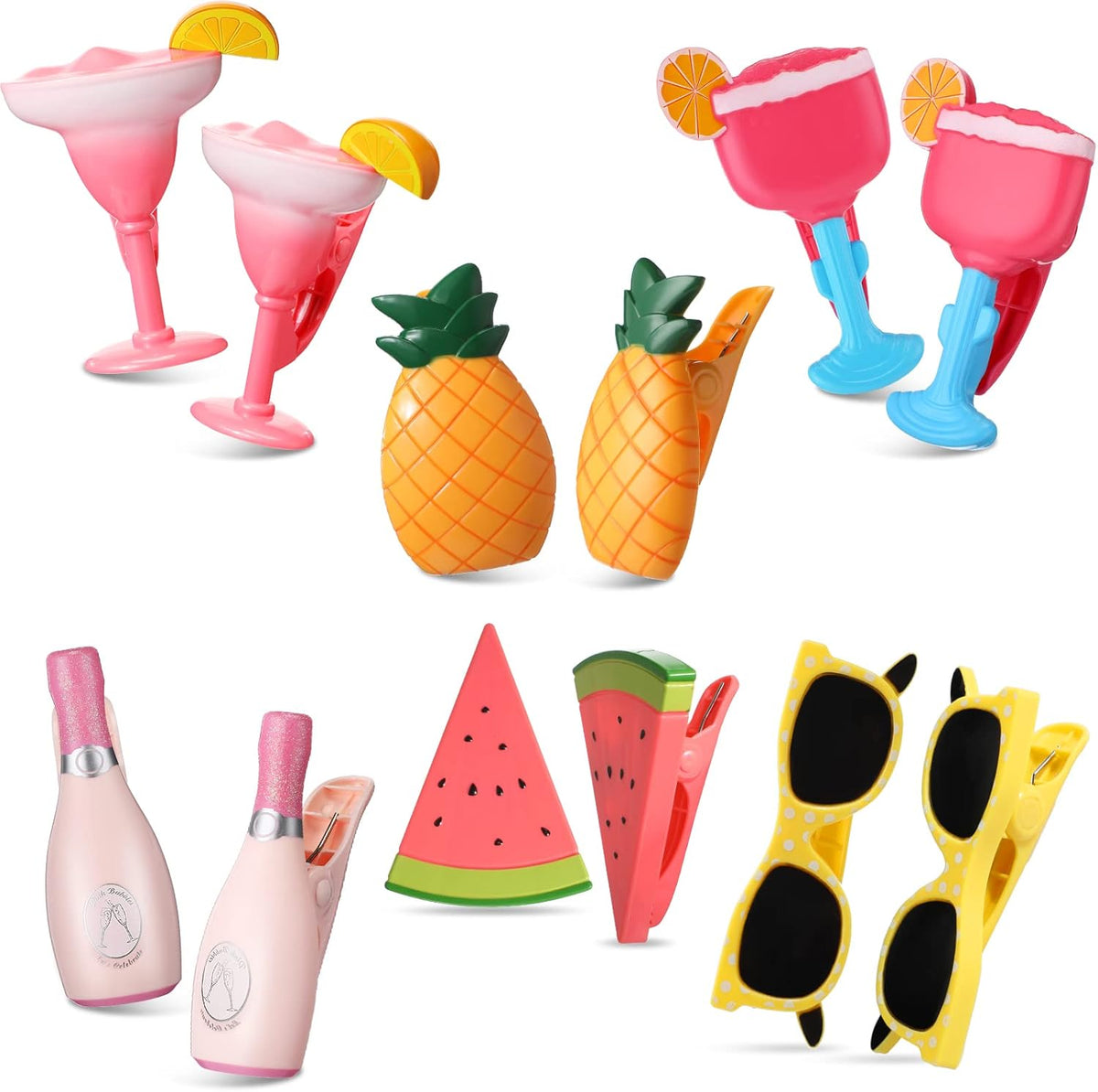 Honoson 12 Pcs Beach Towel Clips Beach Chairs Clips Plastic Swimming Pool Towel Holders Jumbo Size