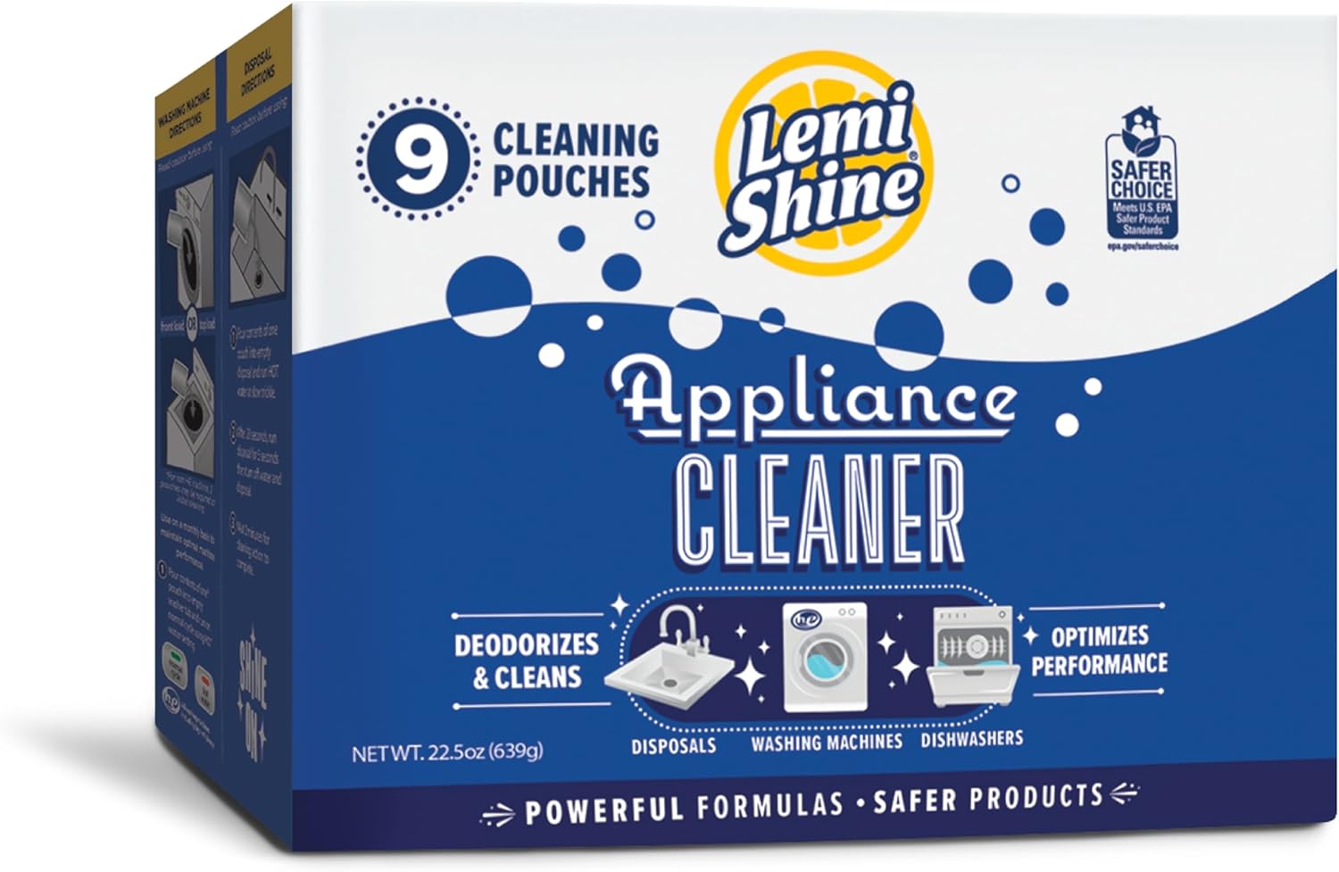 Lemi Shine Appliance Cleaner & Deodorizer - Dishwasher, Washing Machine, and Garbage Disposal