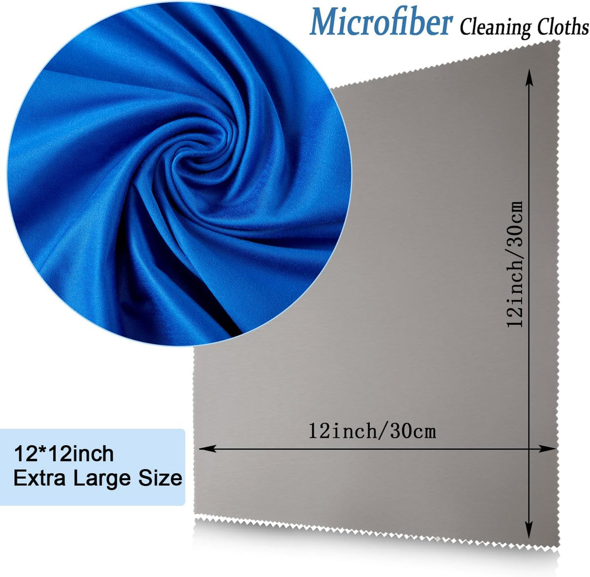 Frienda 12 Pack Large Microfiber Glass Cleaning Cloths 12 x 12 Inch Oversized Sunglasses Cleaning